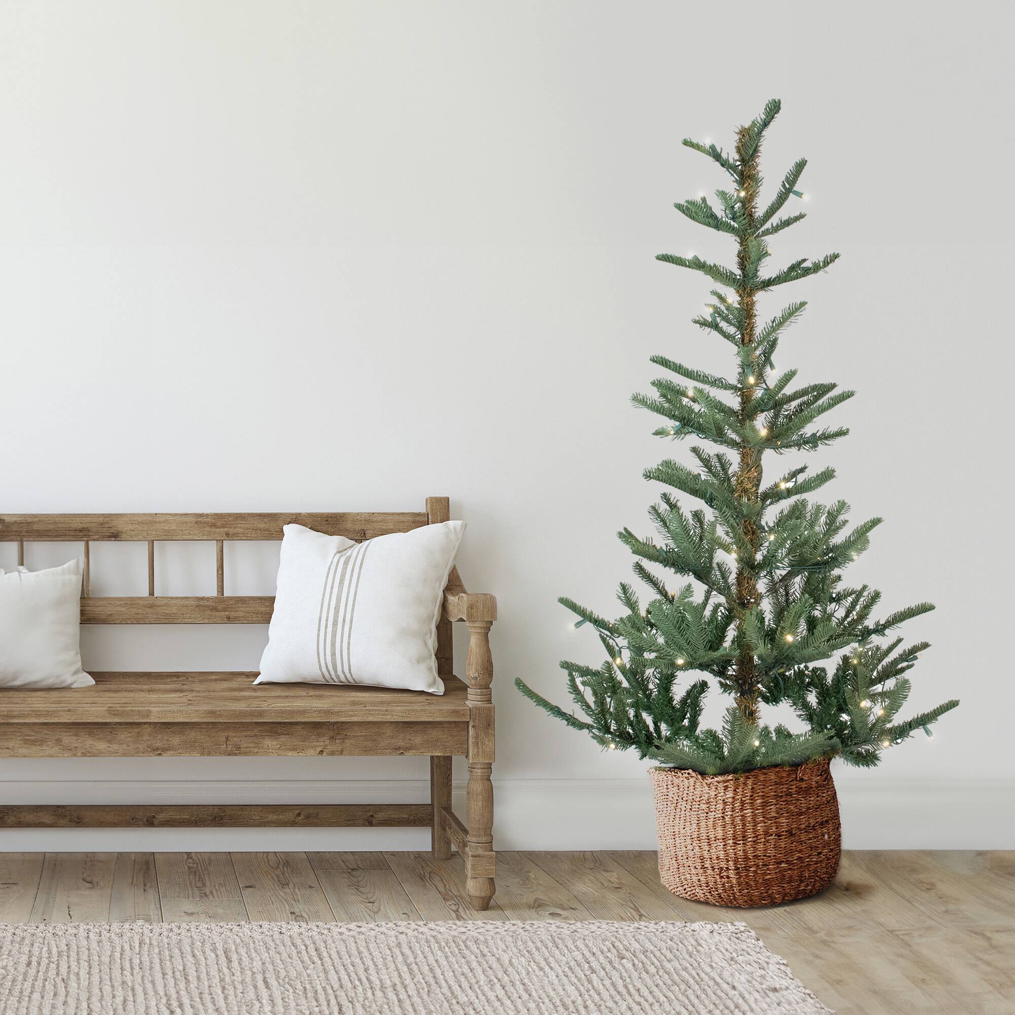 7.5ft. Pre-Lit Real Touch™️ Nordmann Fir Artificial Christmas Tree, Warm Clear LED Lights