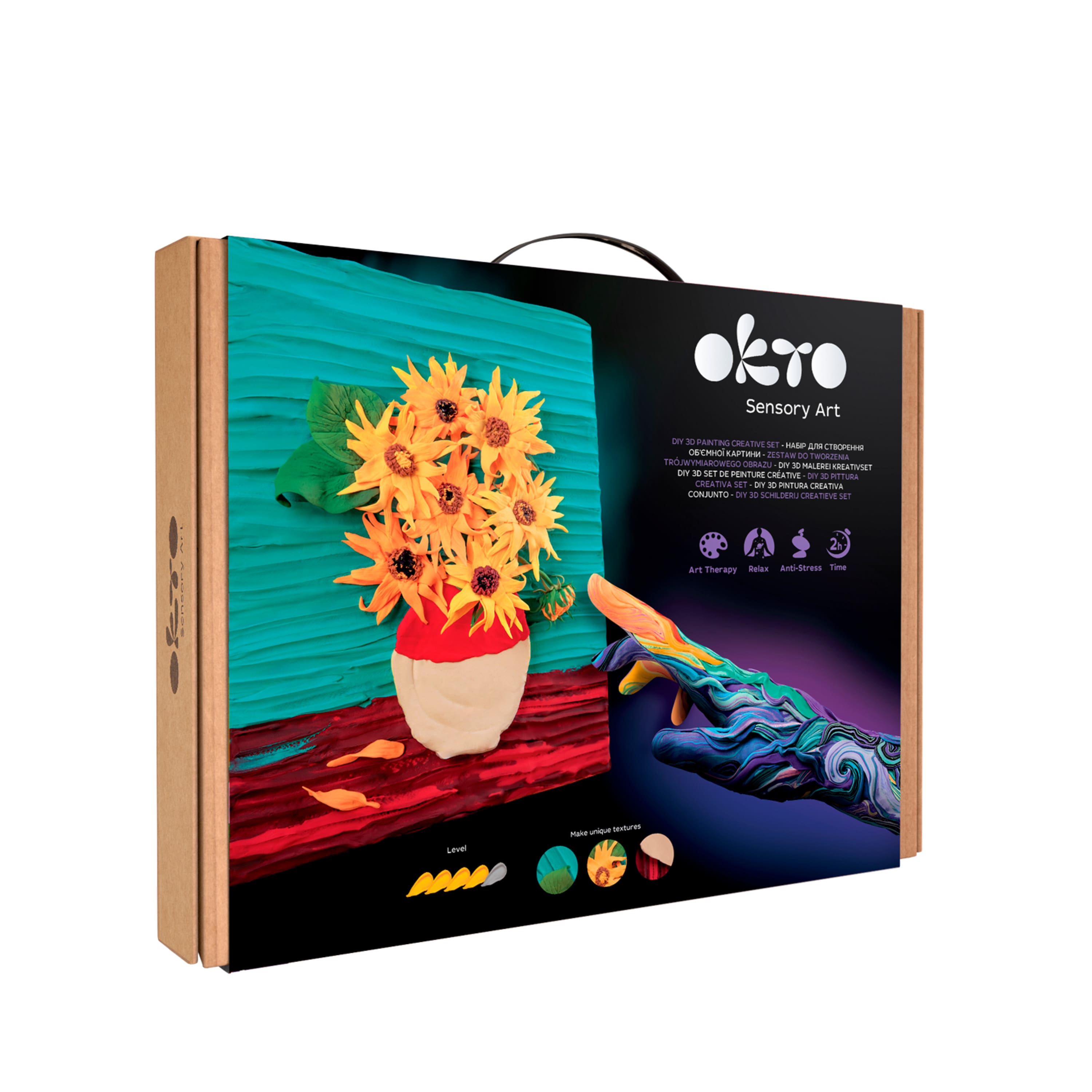 OKTO Sensory Art 3D Vincent Van Gogh Sunflowers Clay Painting Kit