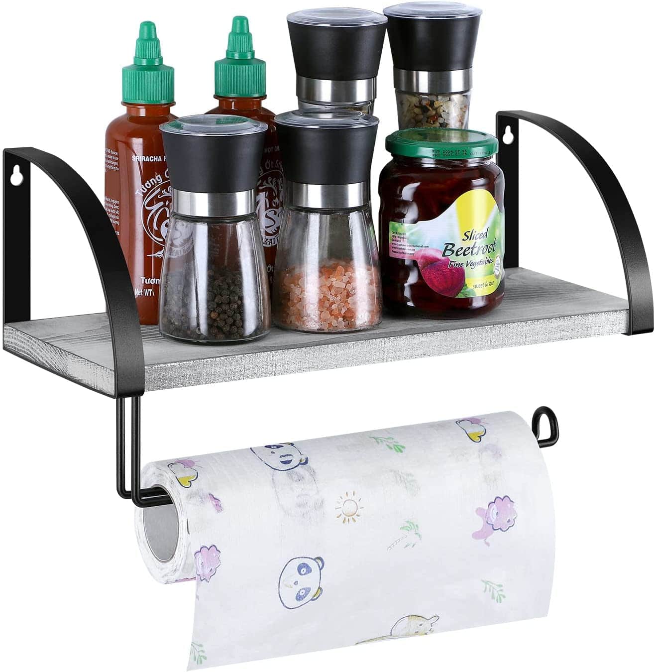NEX&#x2122; 15&#x22; Wall Mounted Paper Towel Holder with Wood Shelf