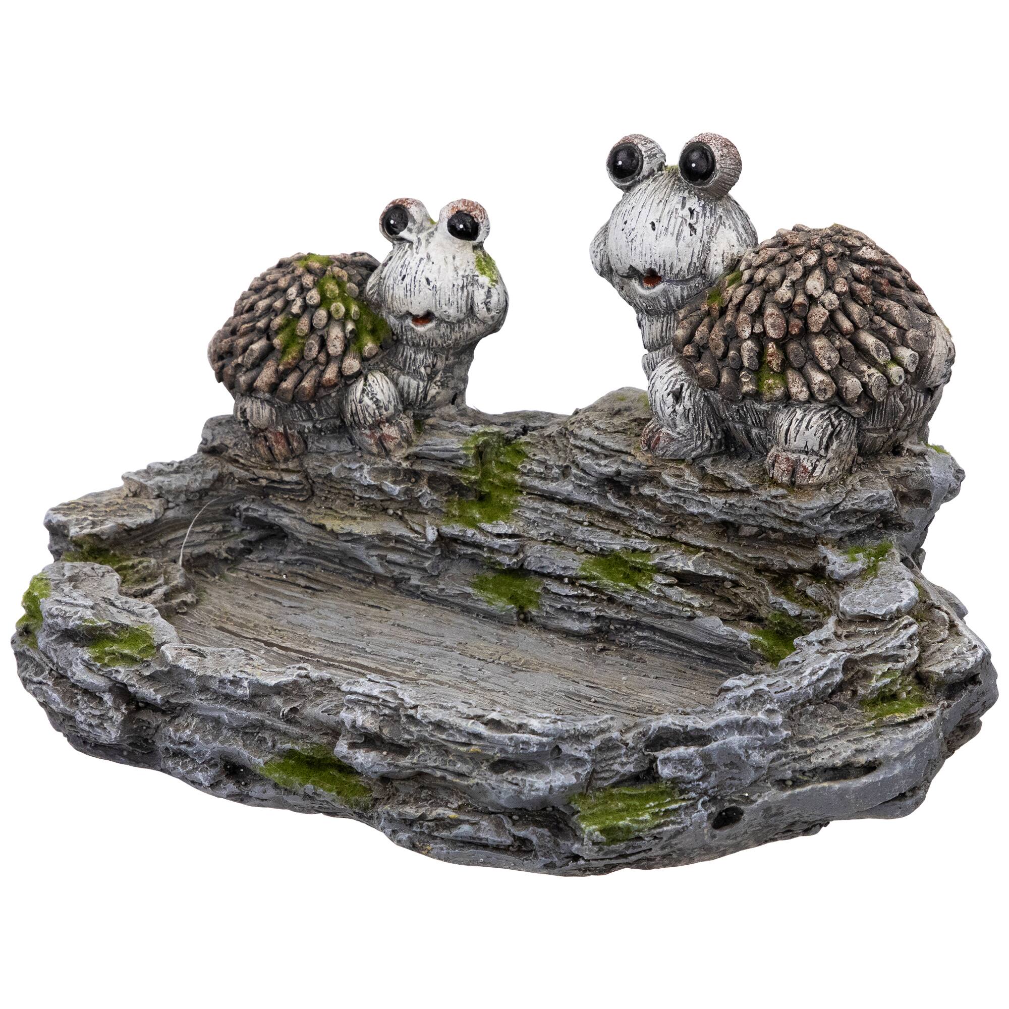 11.75" Turtle Couple Outdoor Garden Bird Bath