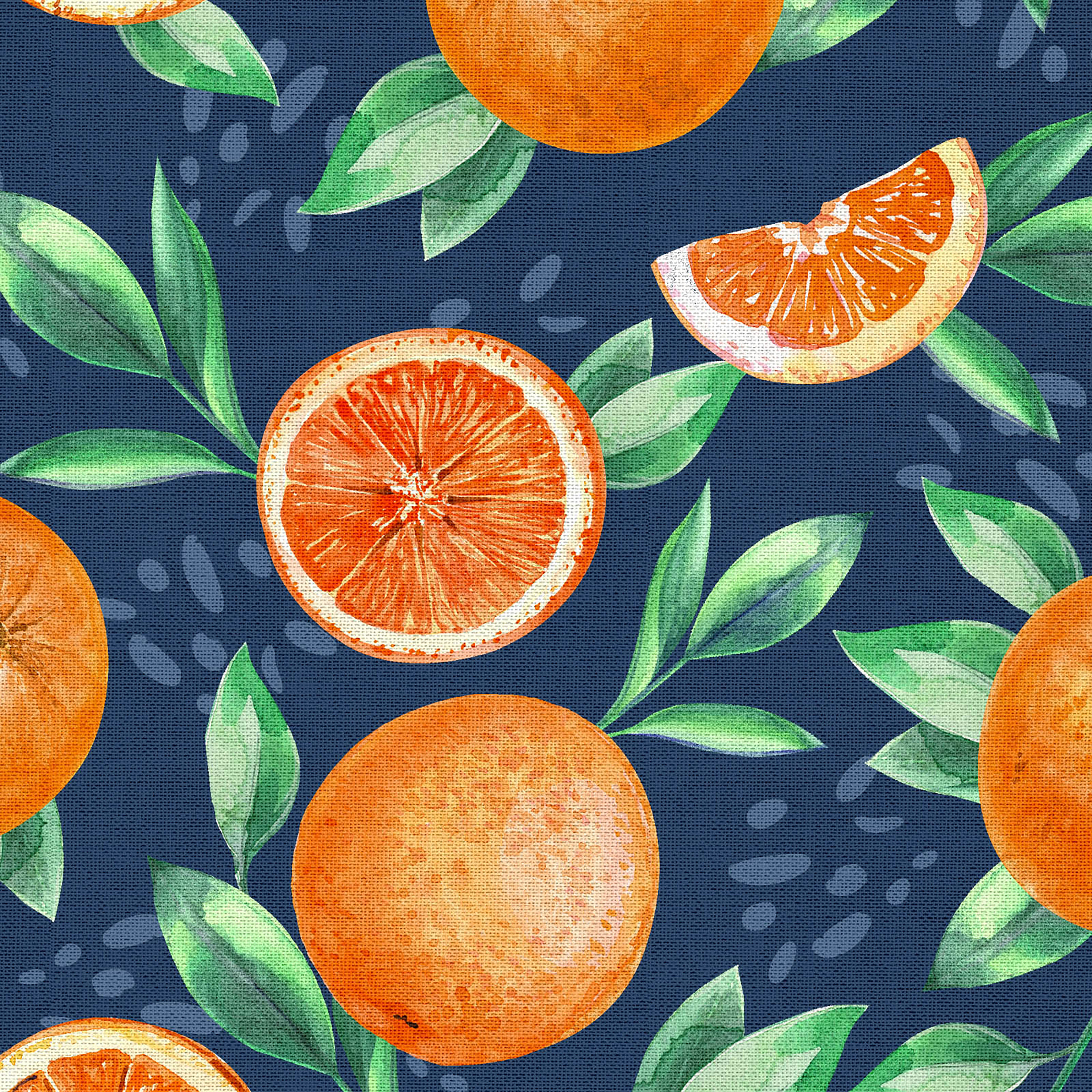 Fabric Editions Navy Orange Grove Cotton Fabric