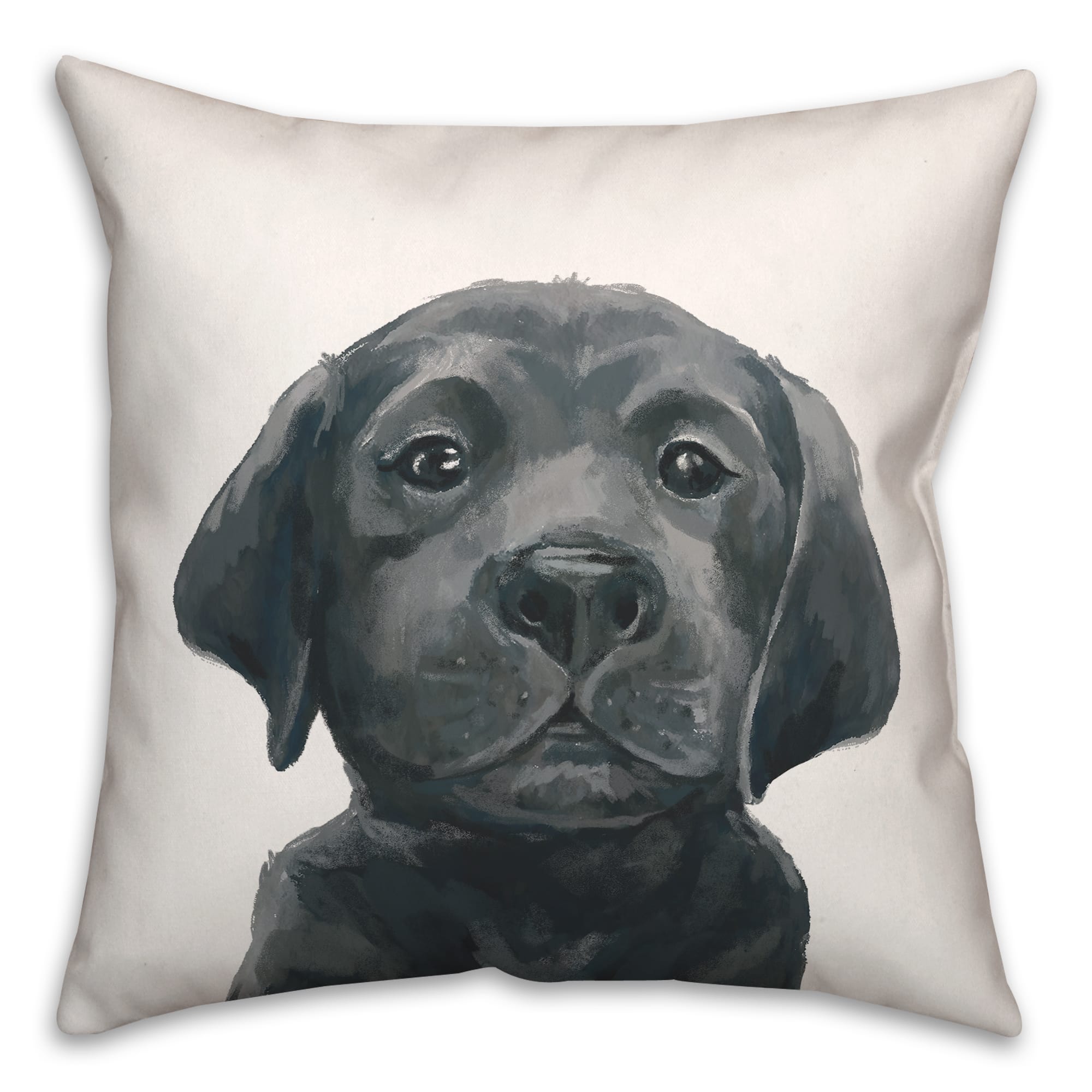 Black Lab Puppy Indoor/Outdoor Throw Pillow