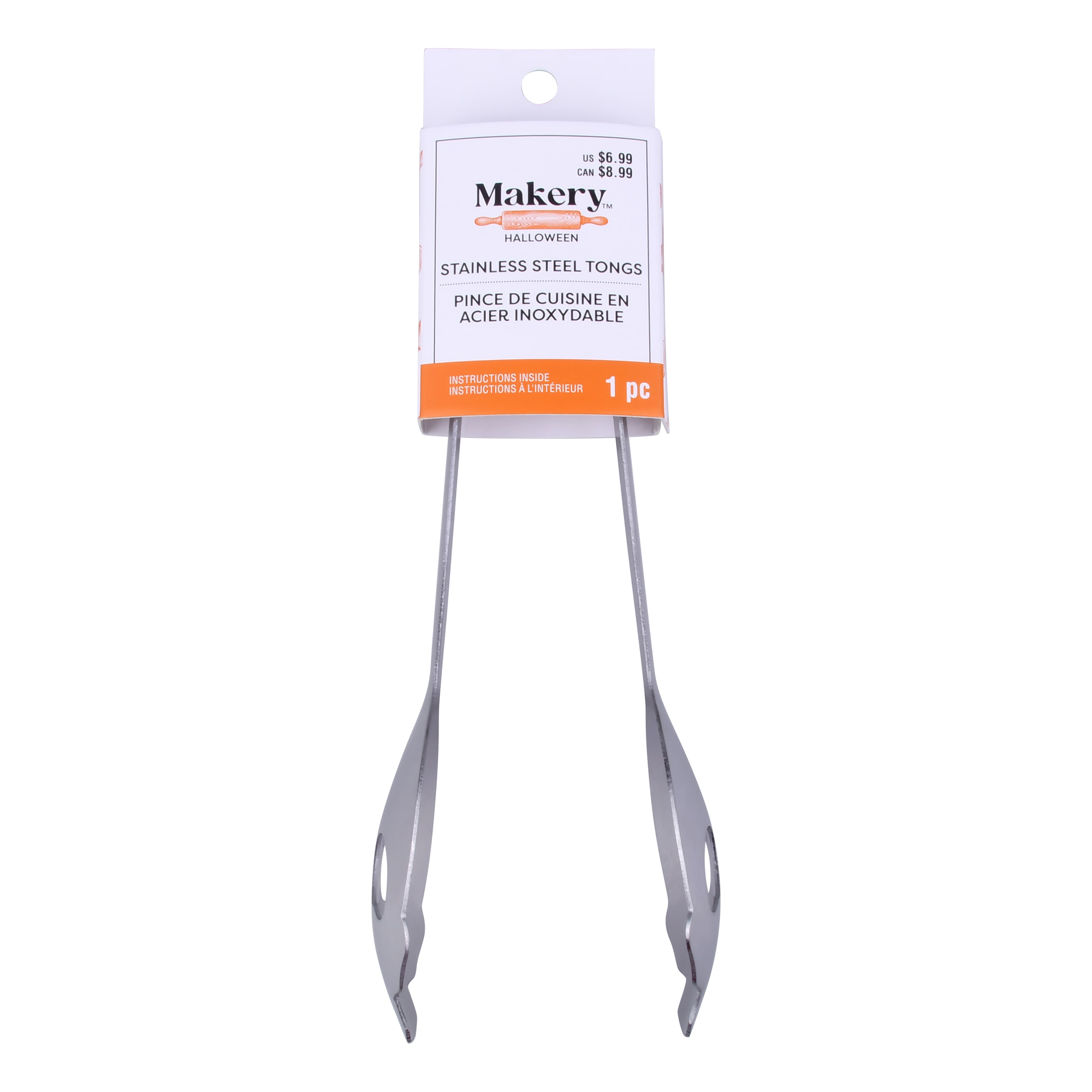 7&#x22; Stainless Steel Skull Tongs by Makery&#x2122;