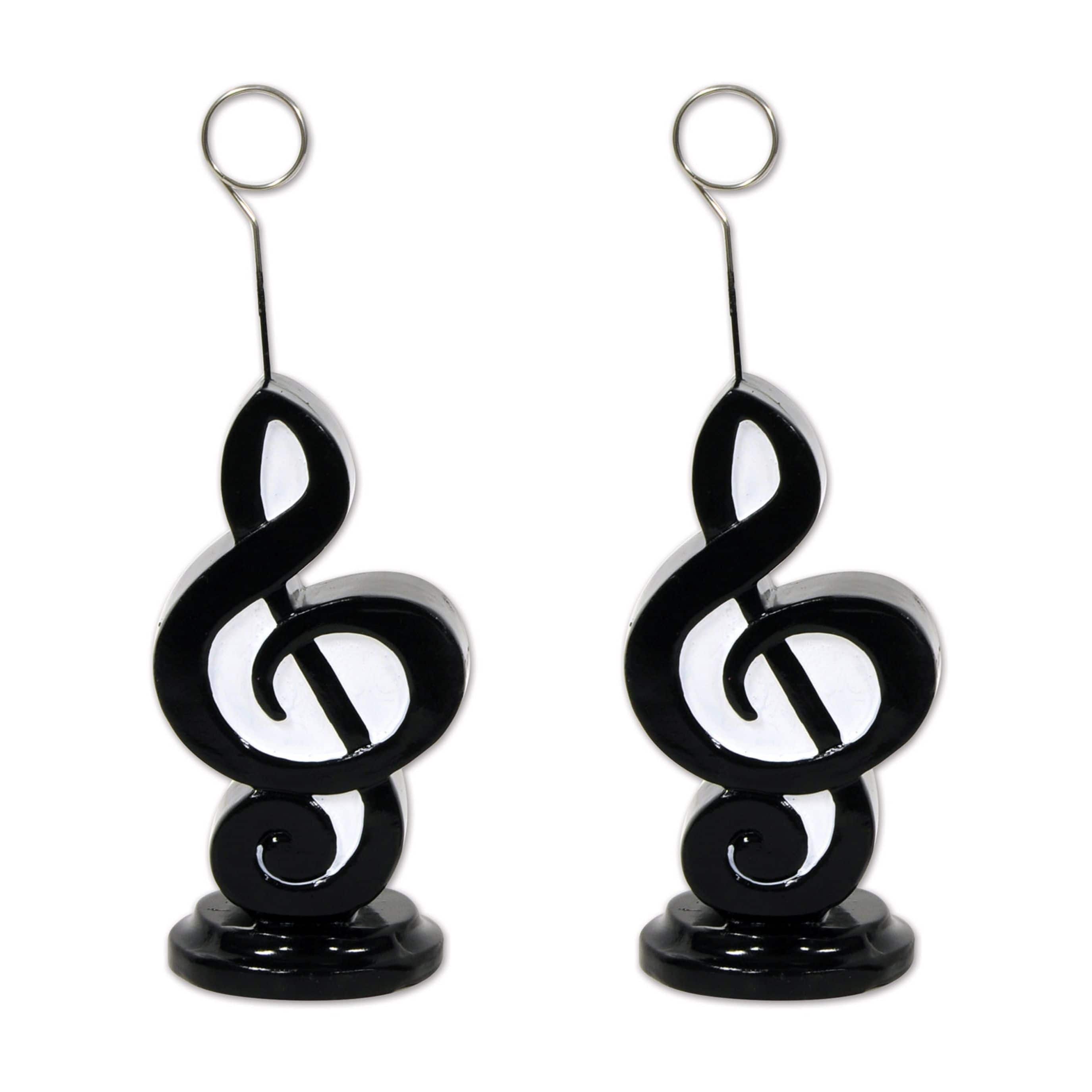 Beistle 6oz. Black Musical Note Photo & Balloon Holders, 2ct.