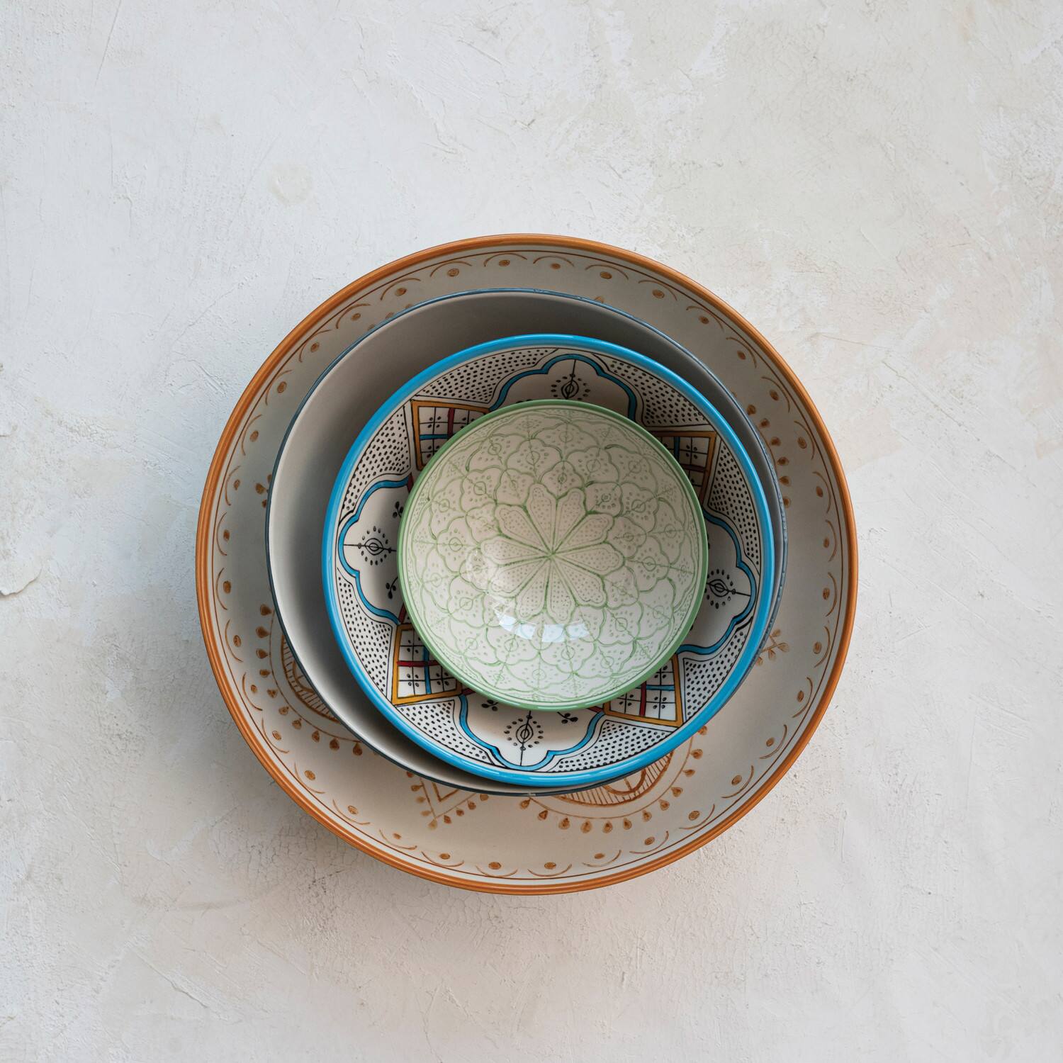 Hello Honey® Multicolor Hand Painted Stoneware Bowl