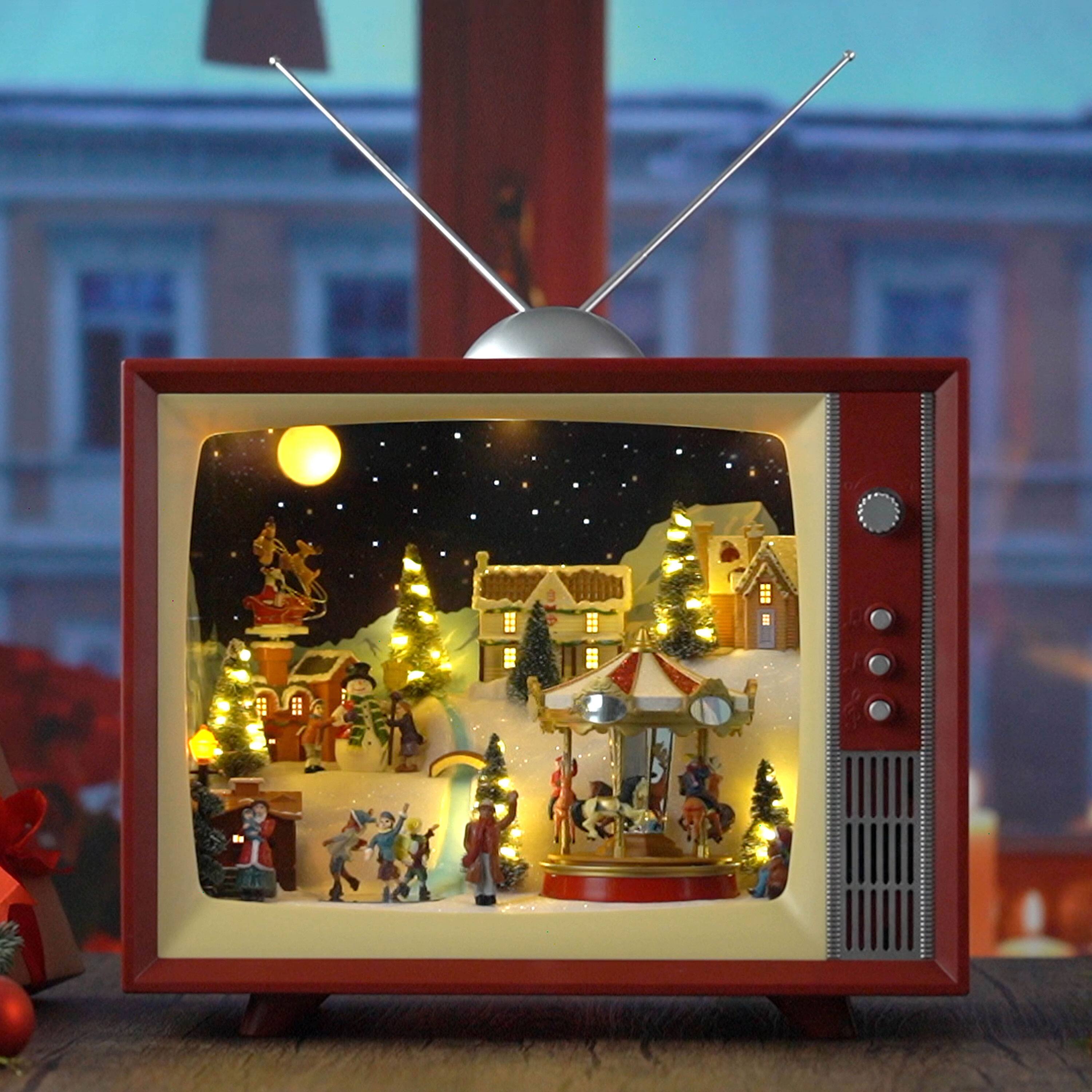 15&#x22; Animated &#x26; Musical LED Vintage Television