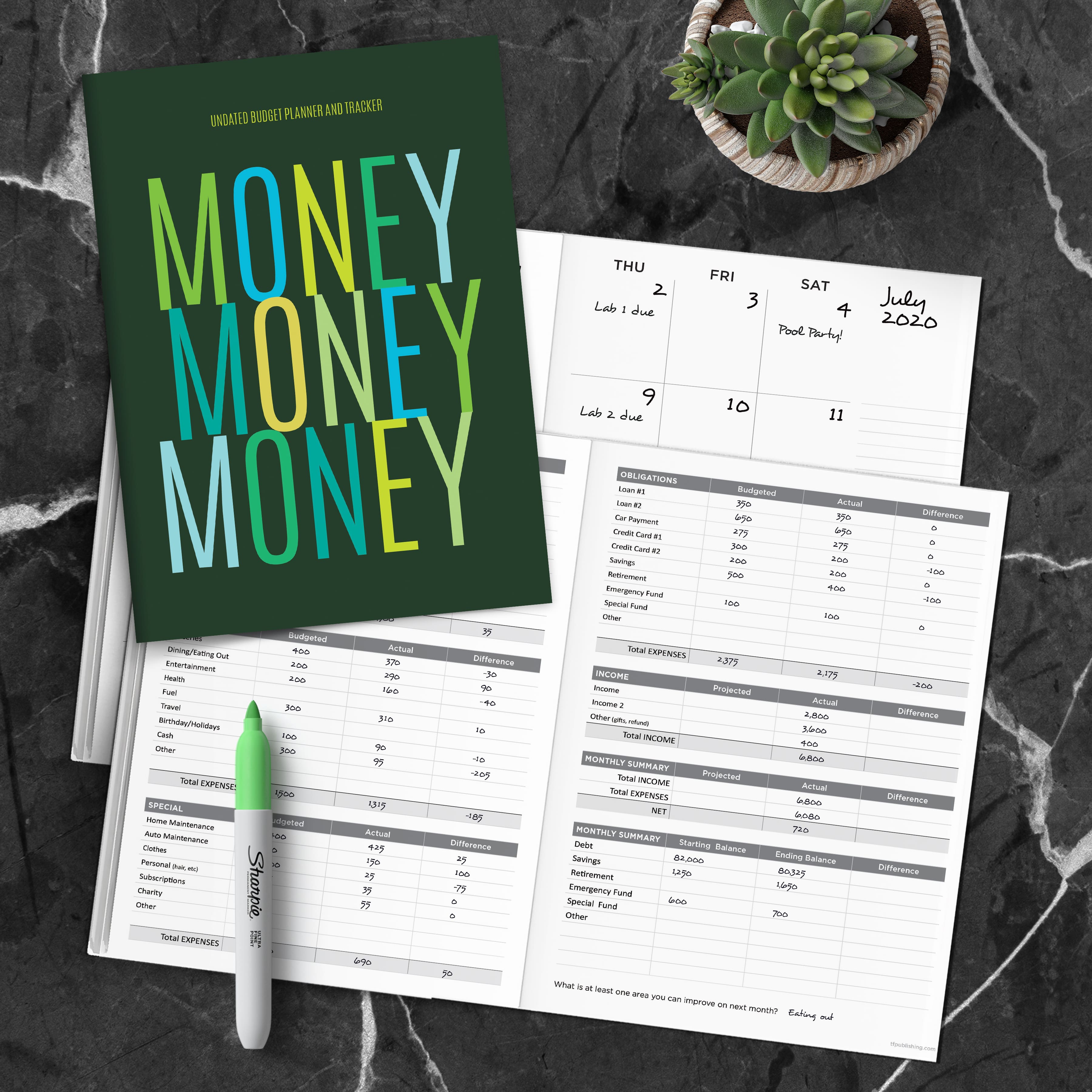 TF Publishing Money Budget Tracker Monthly Planner