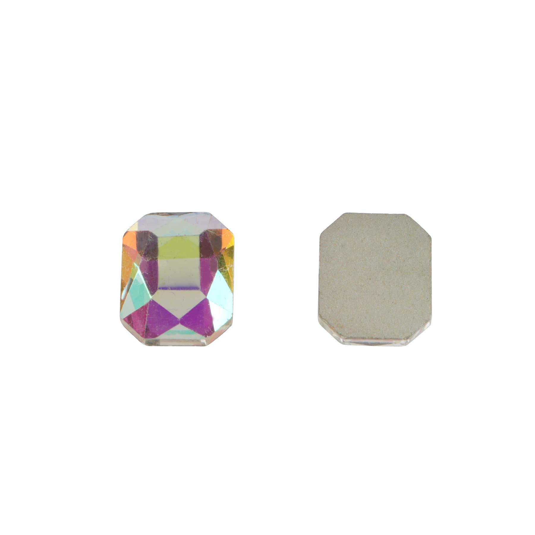 Clear Aurora Borealis Rectangle Flatback Glass Rhinestones, 288ct. by Bead Landing&#x2122;