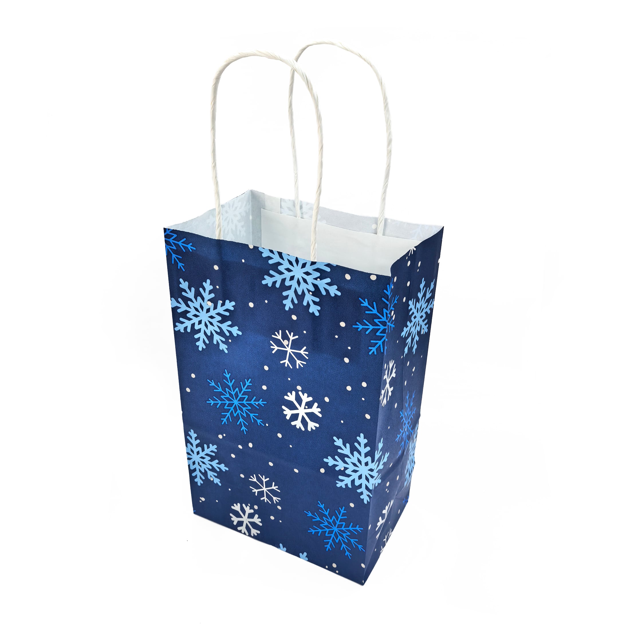 Small Navy Snowflakes Gift Bags, 6ct. by Celebrate It™
