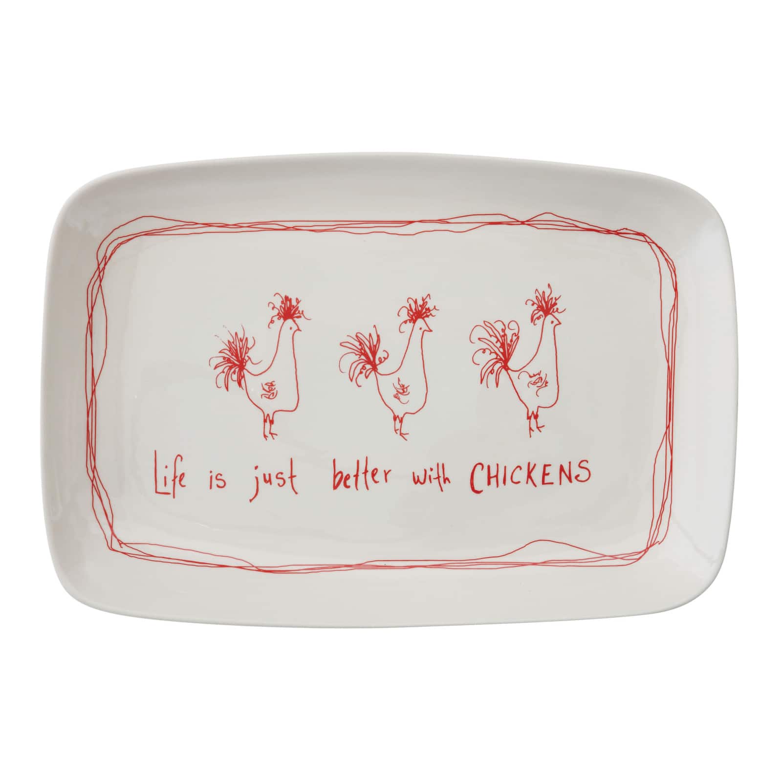 15&#x22; Better with Chickens Stoneware Platter