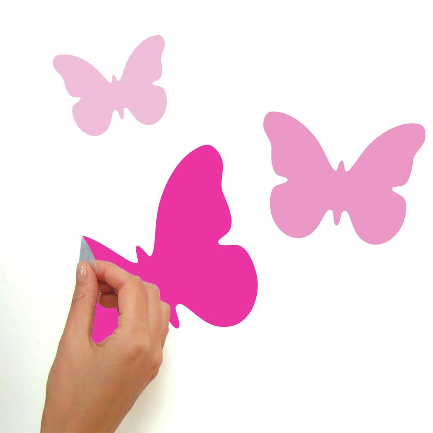 RoomMates Pink Flutter Butterflies Peel & Stick Wall Decals Wall