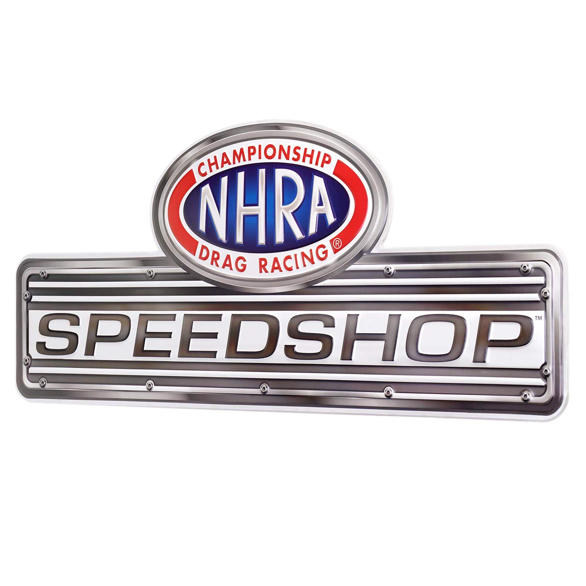 NHRA&#xAE; Speed Shop Embossed Shaped Metal Wall Sign