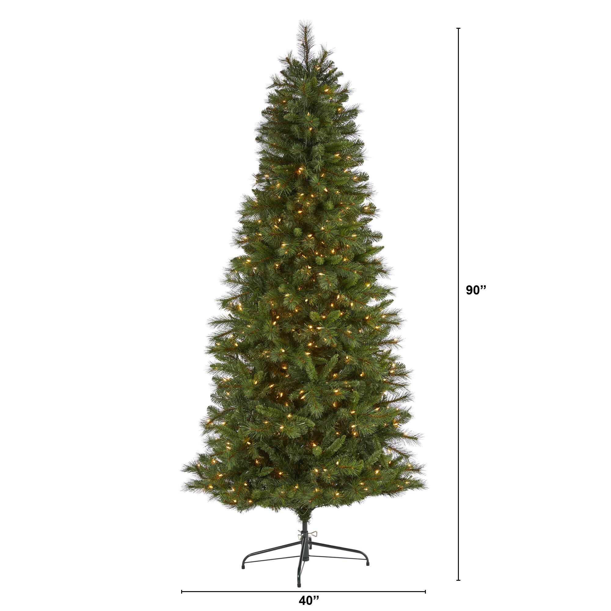 7.5ft. Pre-Lit West Virginia Mountain Pine Artificial Christmas Tree, Clear LED Lights
