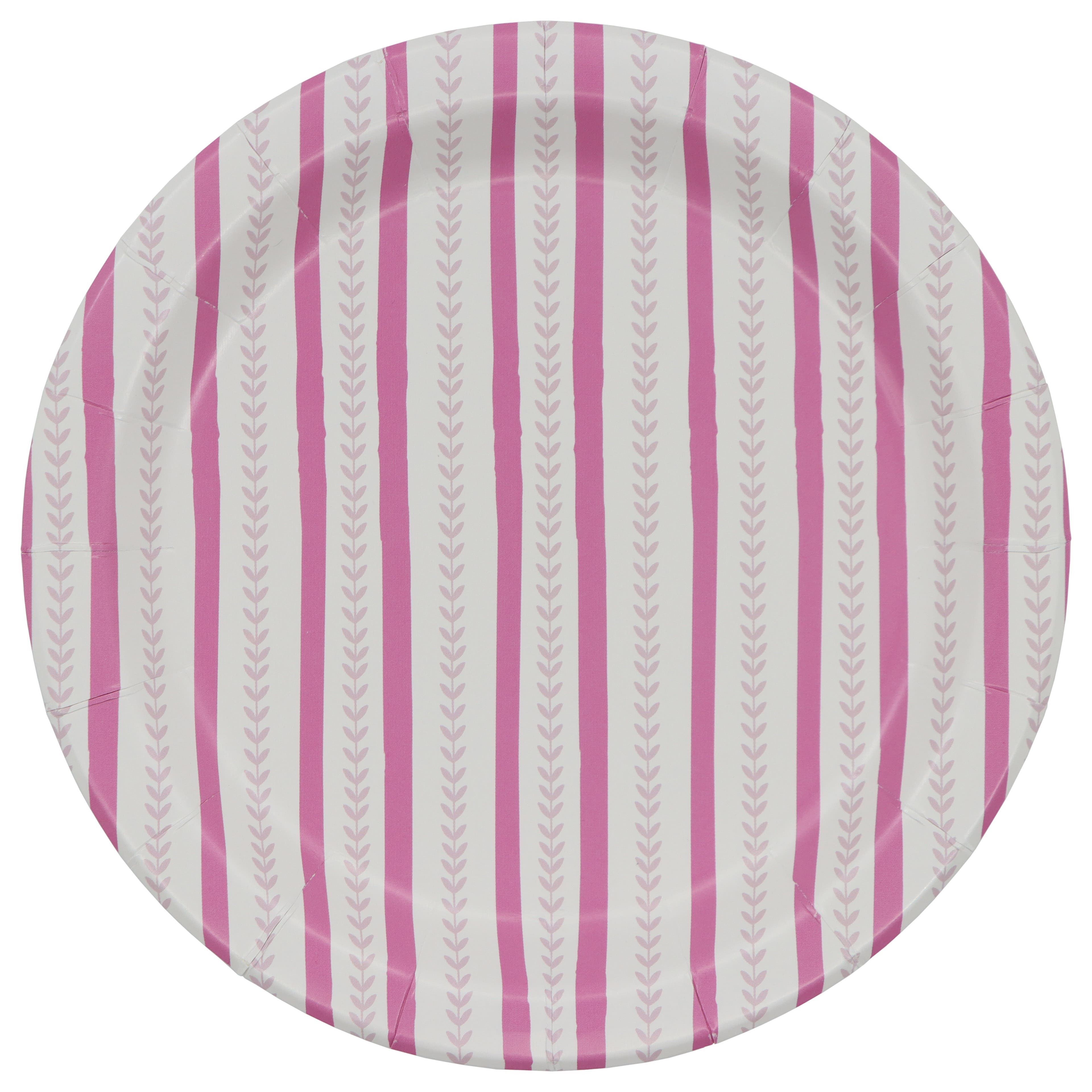 Next Chapter 7" Pink Vine Stripes Paper Snack Plates, 10ct. by Celebrate It™