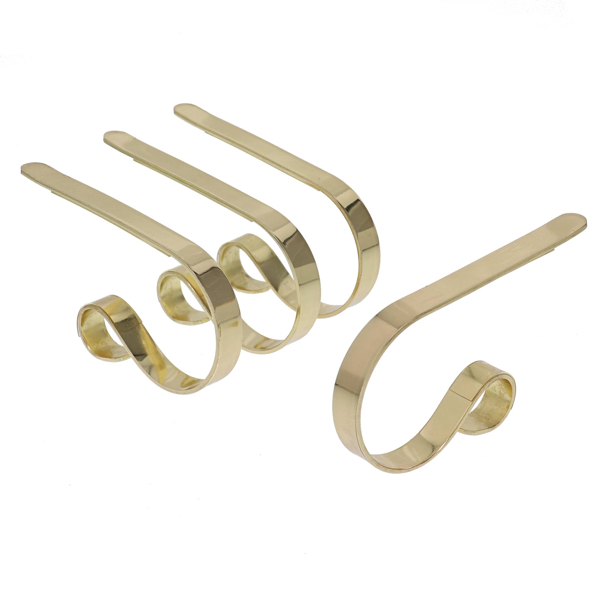 Original MantleClip&#xAE; Brass Stocking Holders, 4ct.