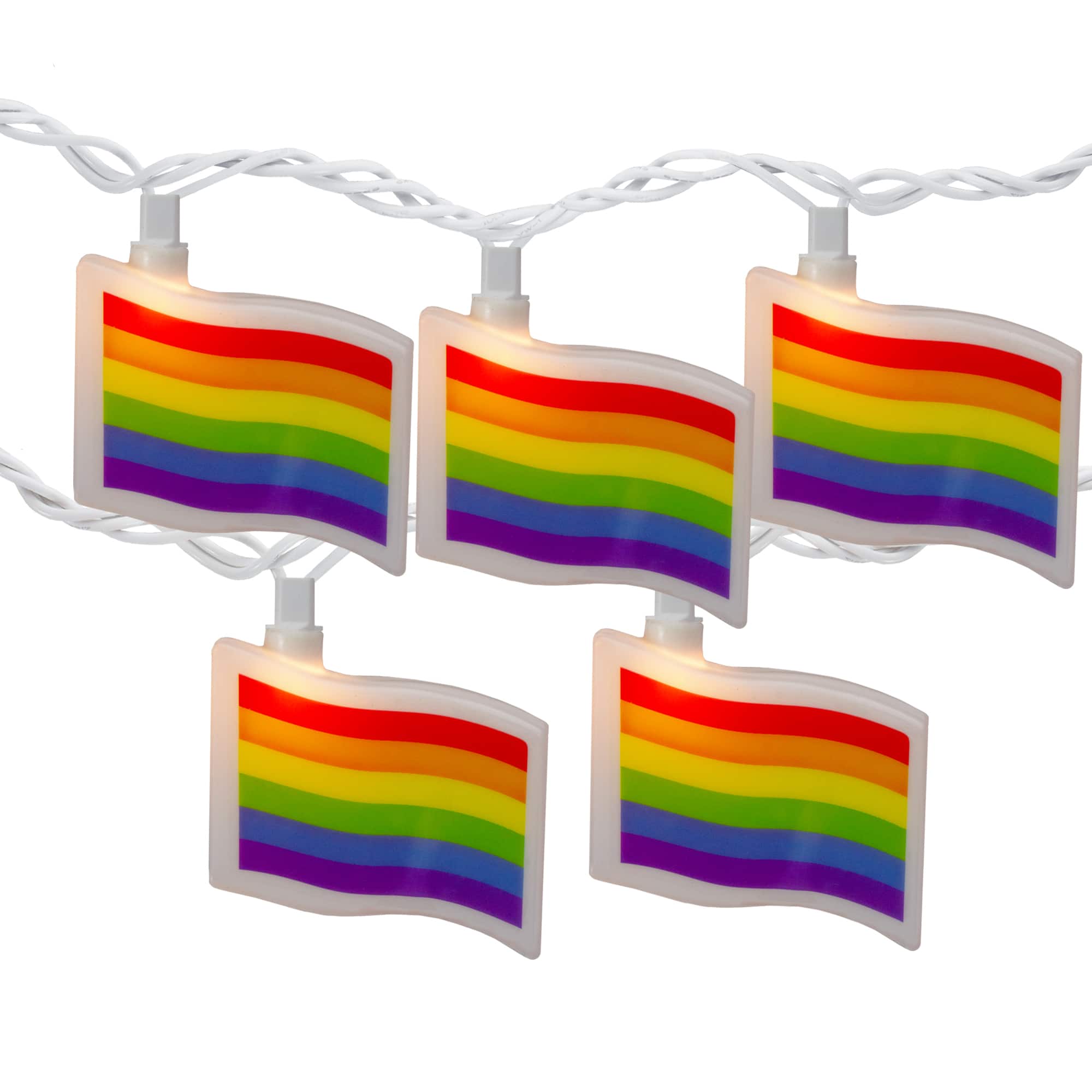 10ct. Clear Pride Flag Novelty String Light Set