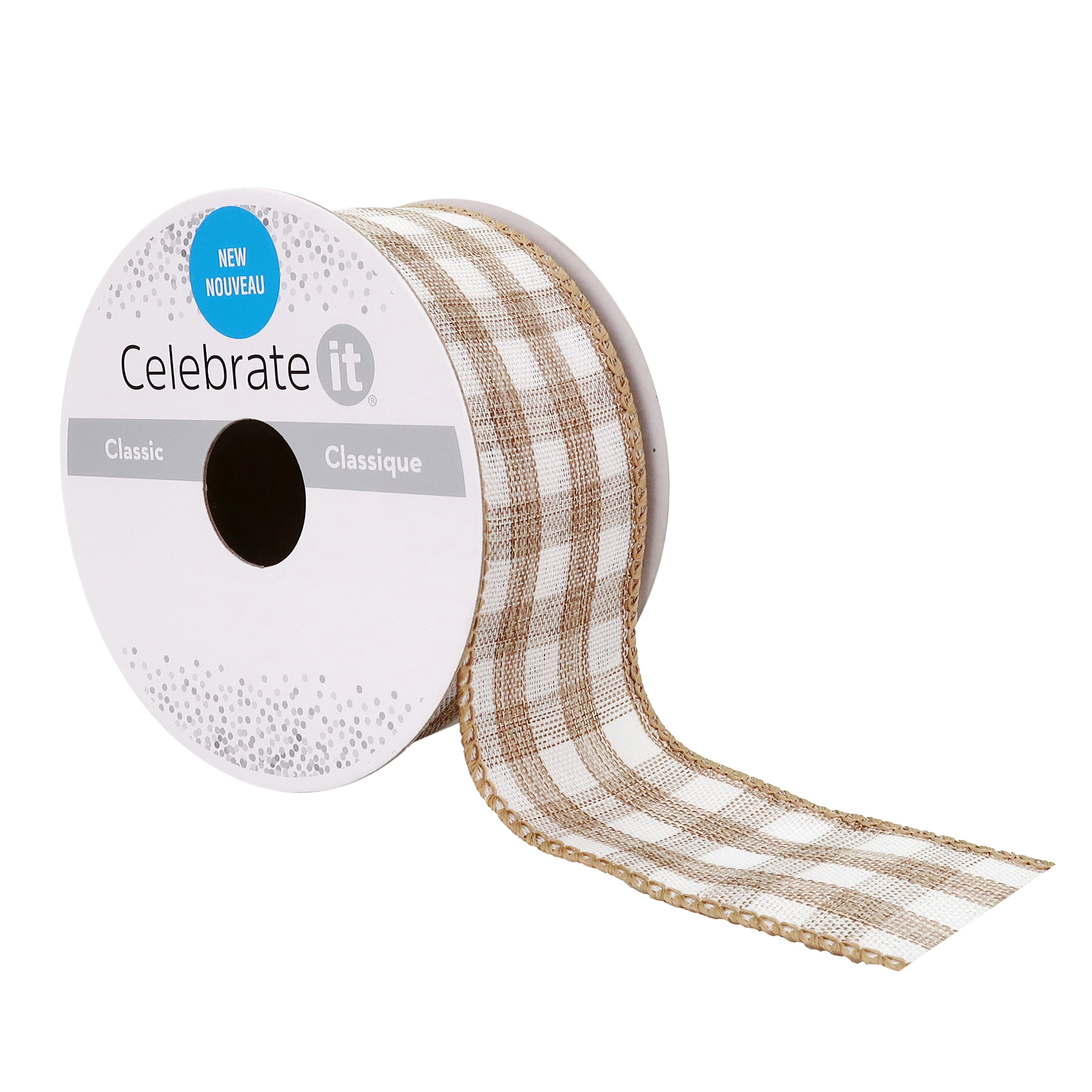 12 Pack: 1.5" x 3yd. Wired Checkered Ribbon by Celebrate It®