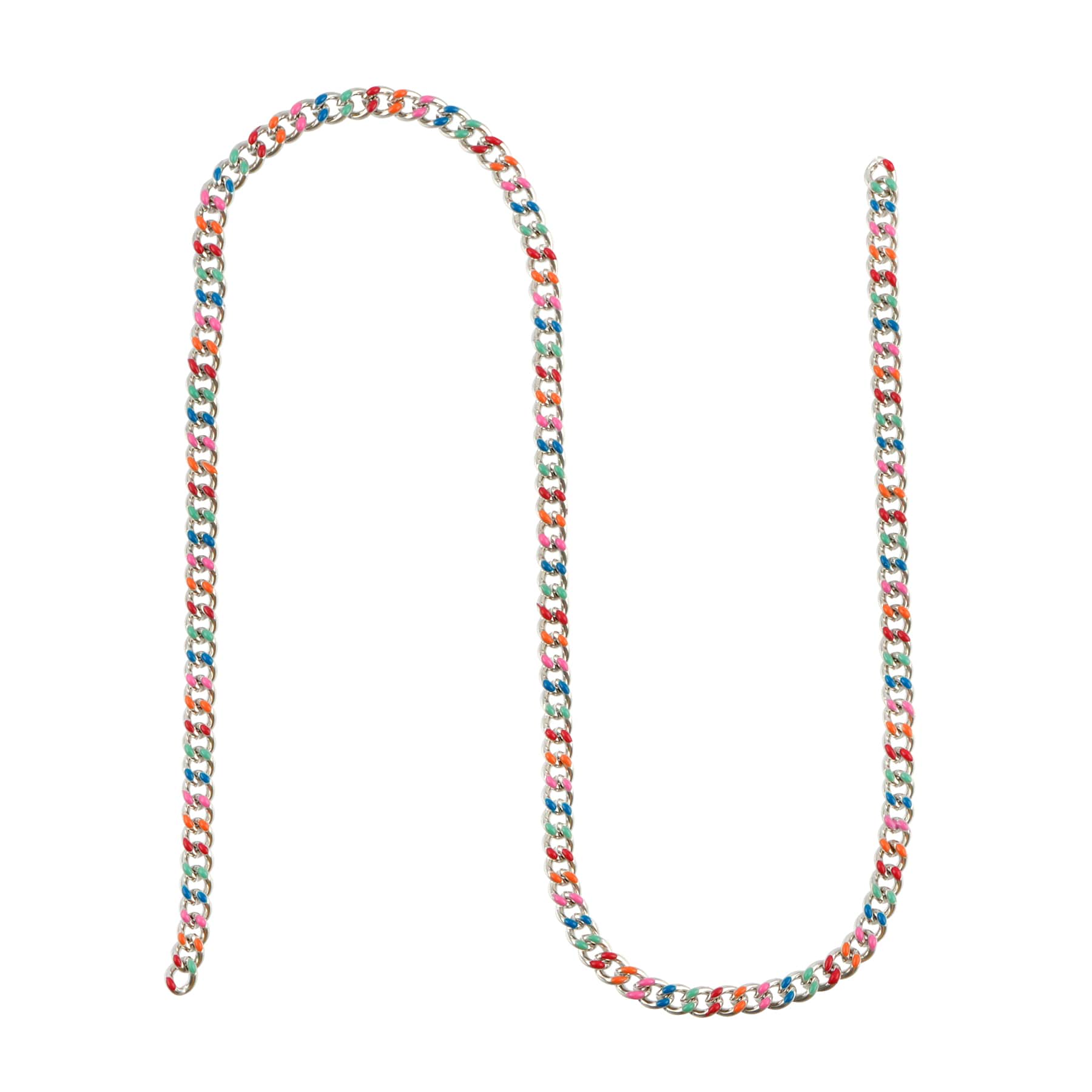 6 Pack: 18" Rhodium Enamel Curb Chain by Bead Landing™