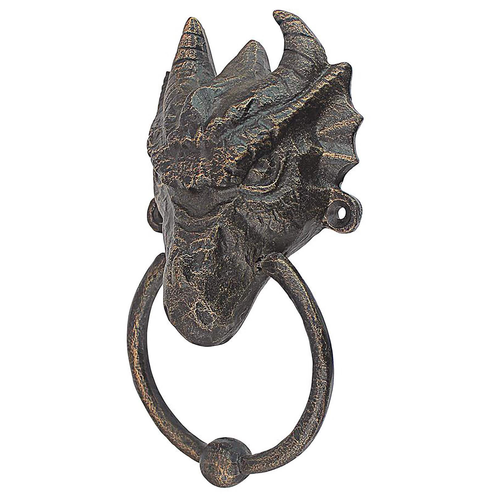 Design Toscano Head of the Dragon Foundry Iron Door Knocker