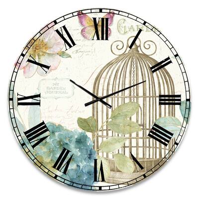 Horloge Murale Vintage Marks & Spencer - Bois Et Motifs Floraux - Neuve En Boîte