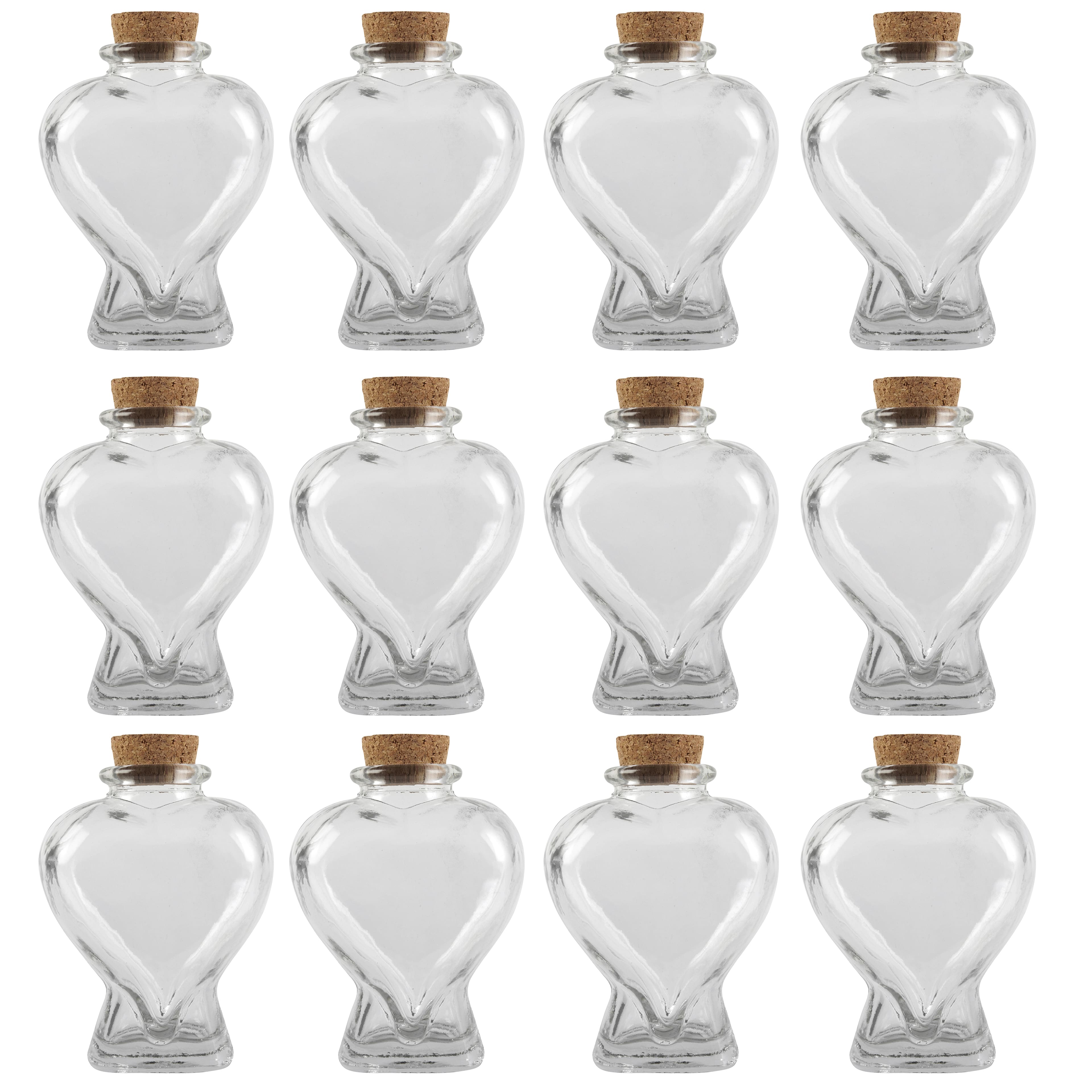 12 Pack: Heart-Shaped Glass Bottle by Ashland&#x2122;