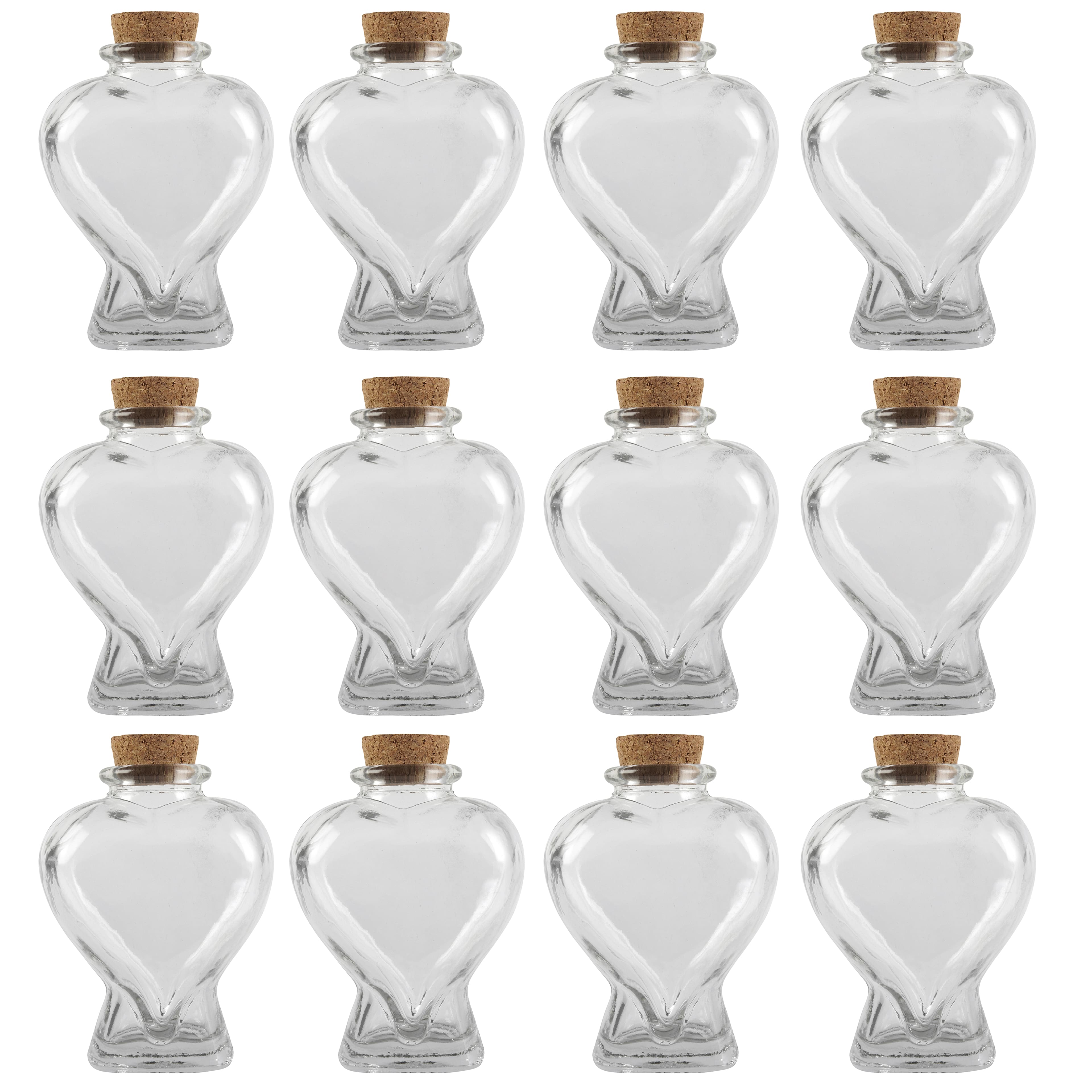 12 Pack: Heart-Shaped Glass Bottle by Ashland™
