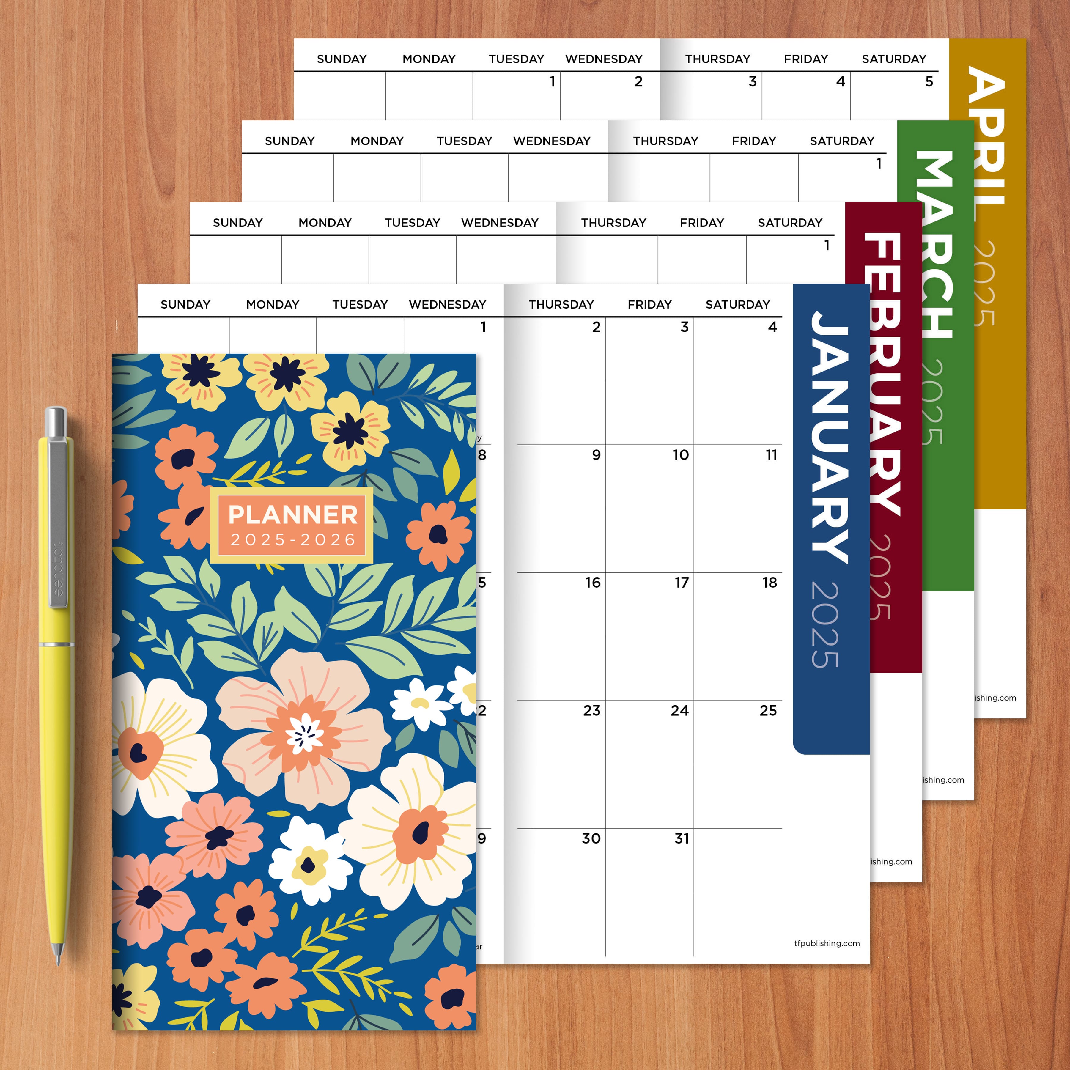 TF Publishing 2025 - 2026 Always in Bloom Small Monthly Pocket Planner