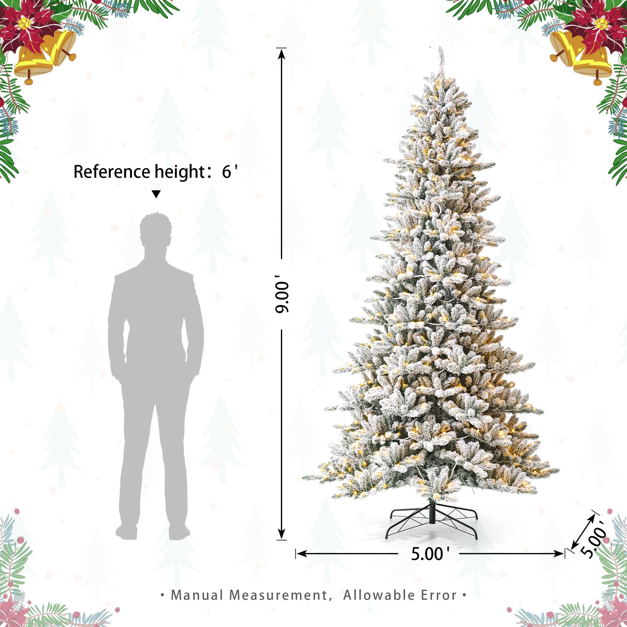 9ft. Pre-Lit Fir Artificial Christmas Tree, Warm White LED Lights