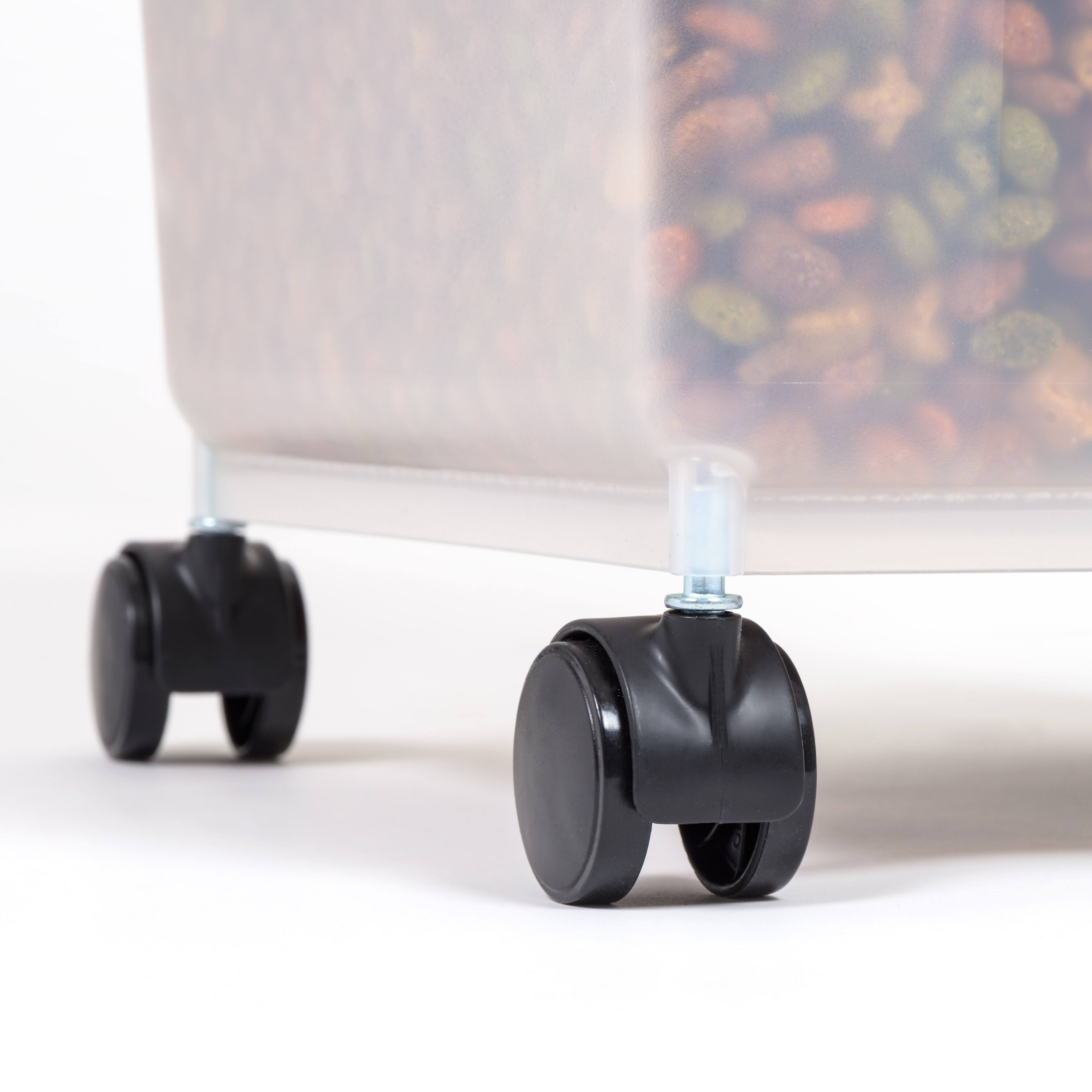 IRIS 32.5qt. Clear/Black Pet Food Container with Sealed Top