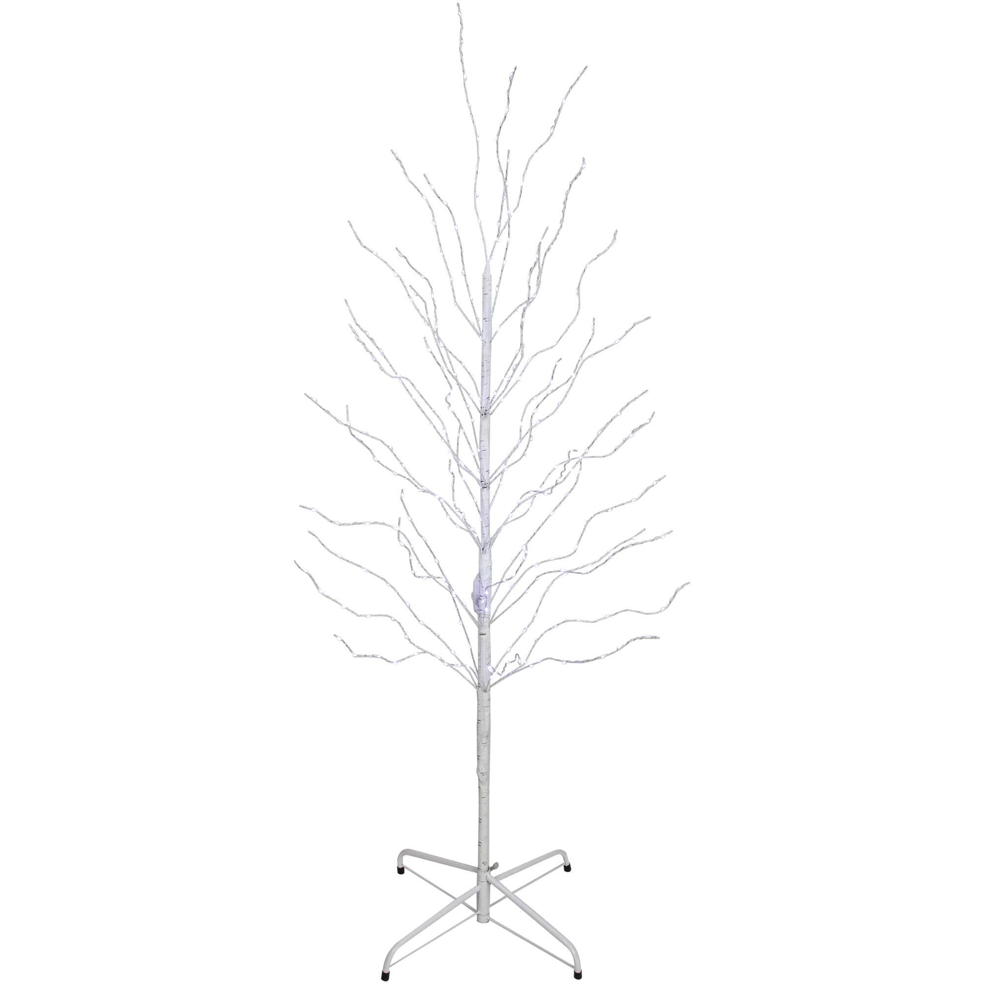 5ft. Pre-Lit White Birch Twig Artificial Christmas Tree, Cool White LED Lights
