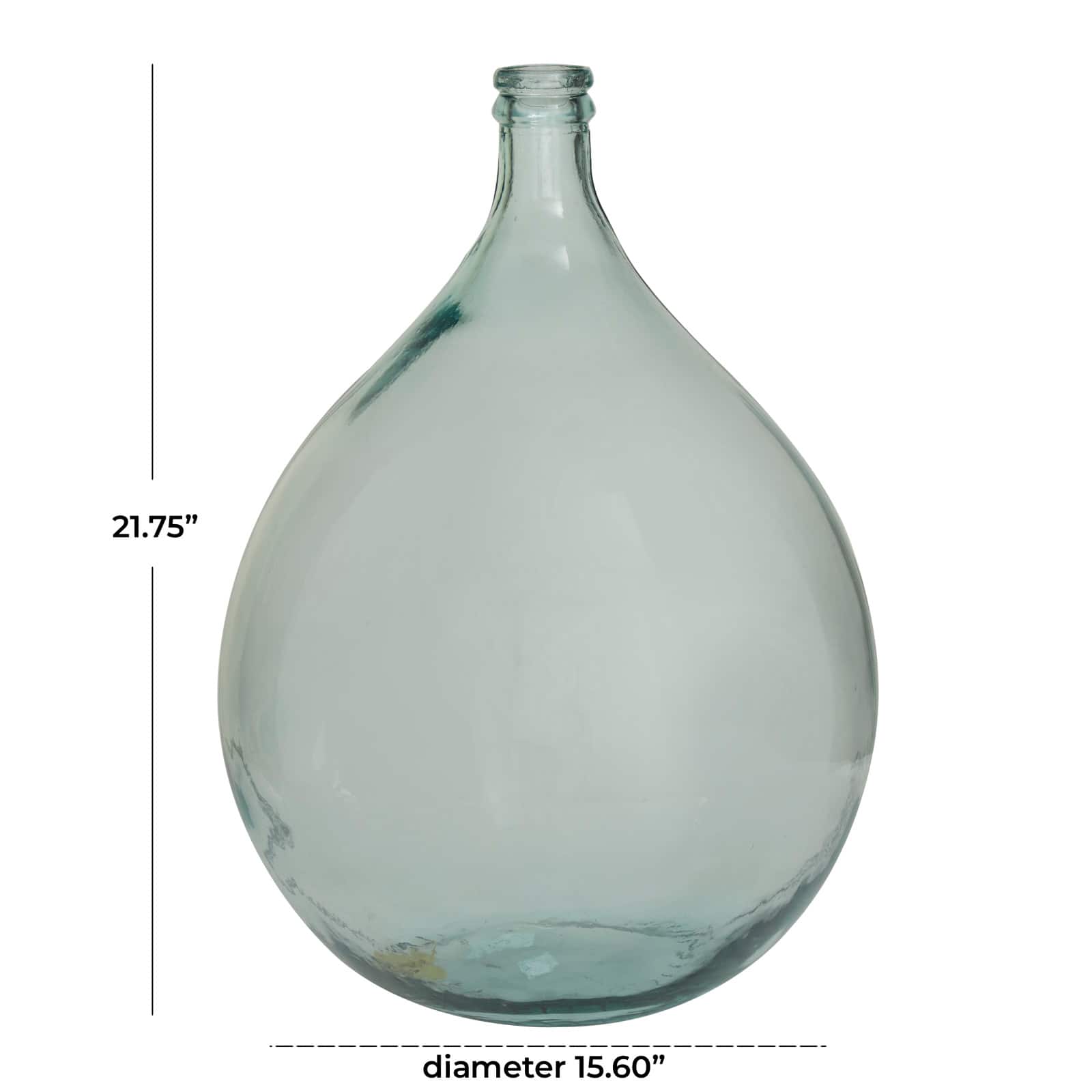 Clear Recycled Glass Handmade Spanish Vase 16&#x22; x 16&#x22; x 22&#x22;