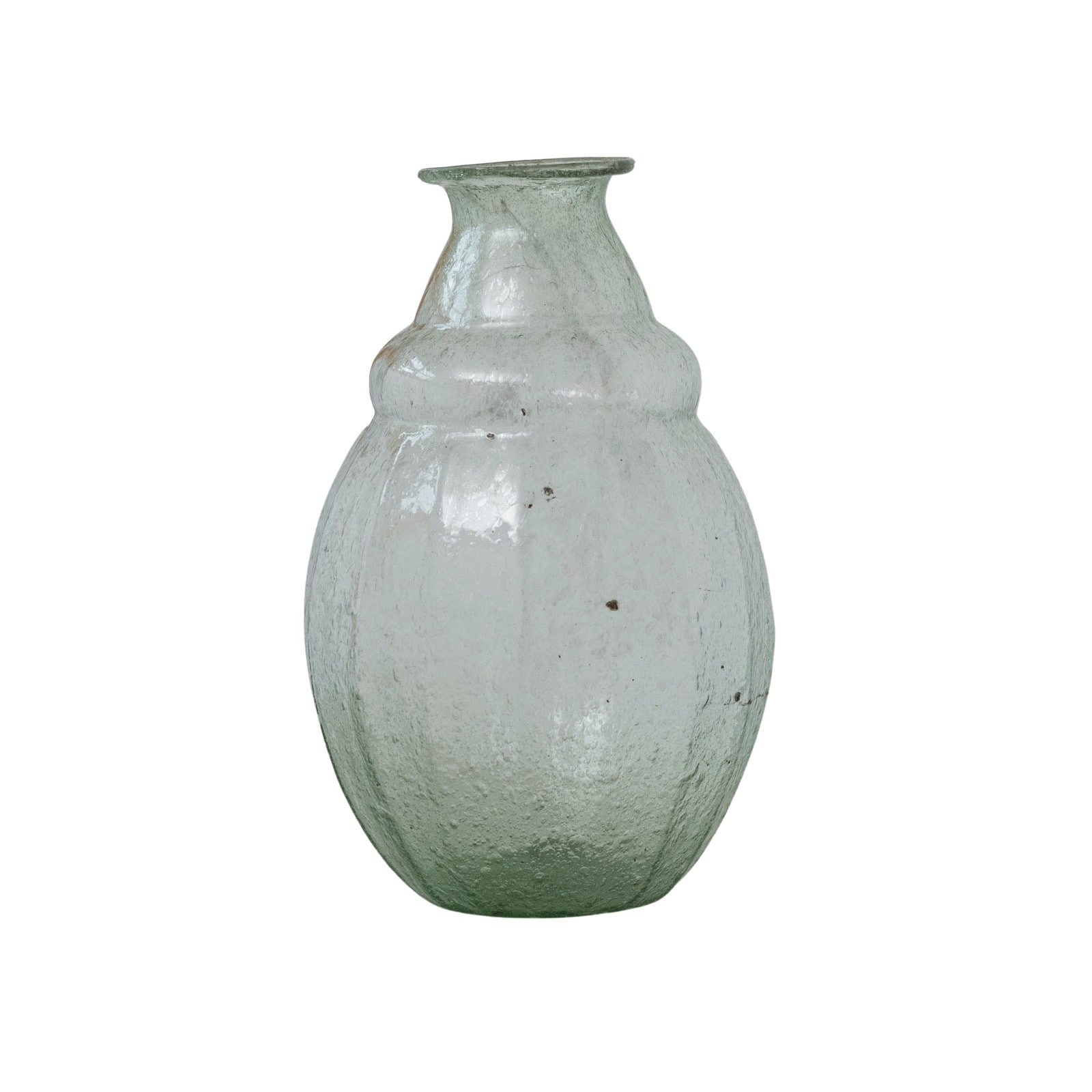 Hello Honey&#xAE; 9.75&#x22; Clear &#x26; Light Green Round Serene Glass Vase