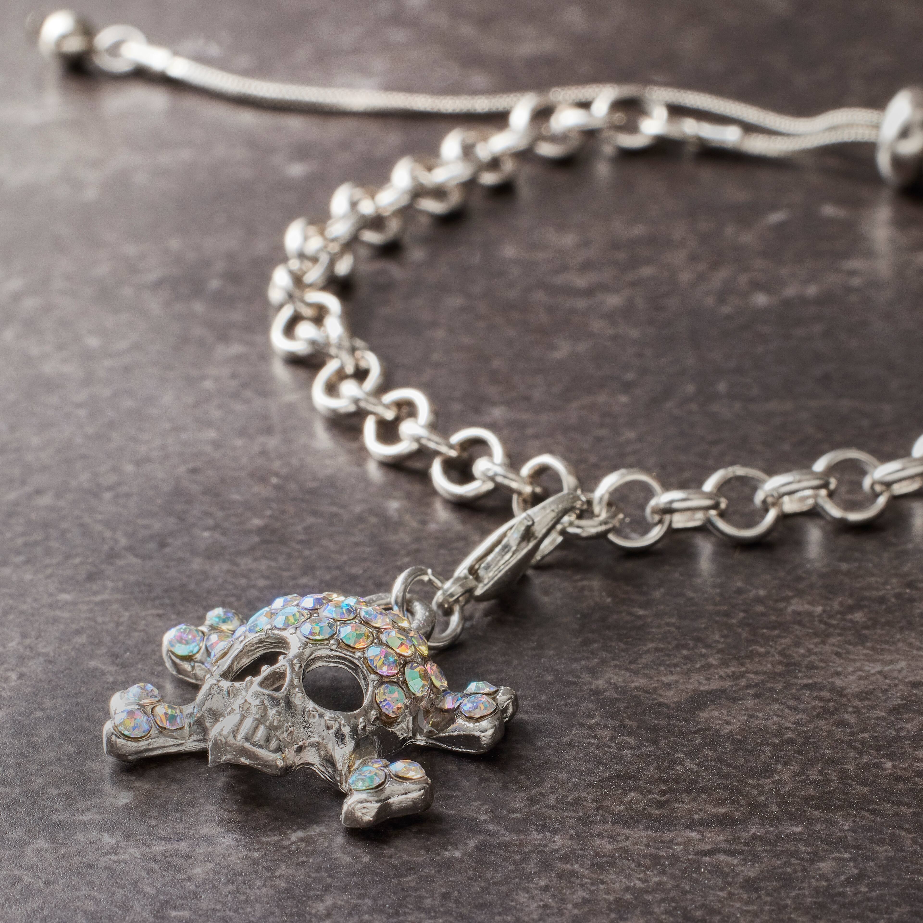 12 Pack: Bling Skull Charm by Bead Landing&#x2122;