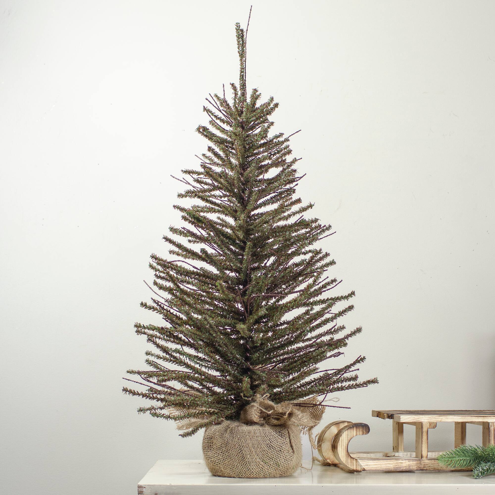 2.5ft. Unlit Medium Warsaw Twig Artificial Christmas Tree in Burlap Base