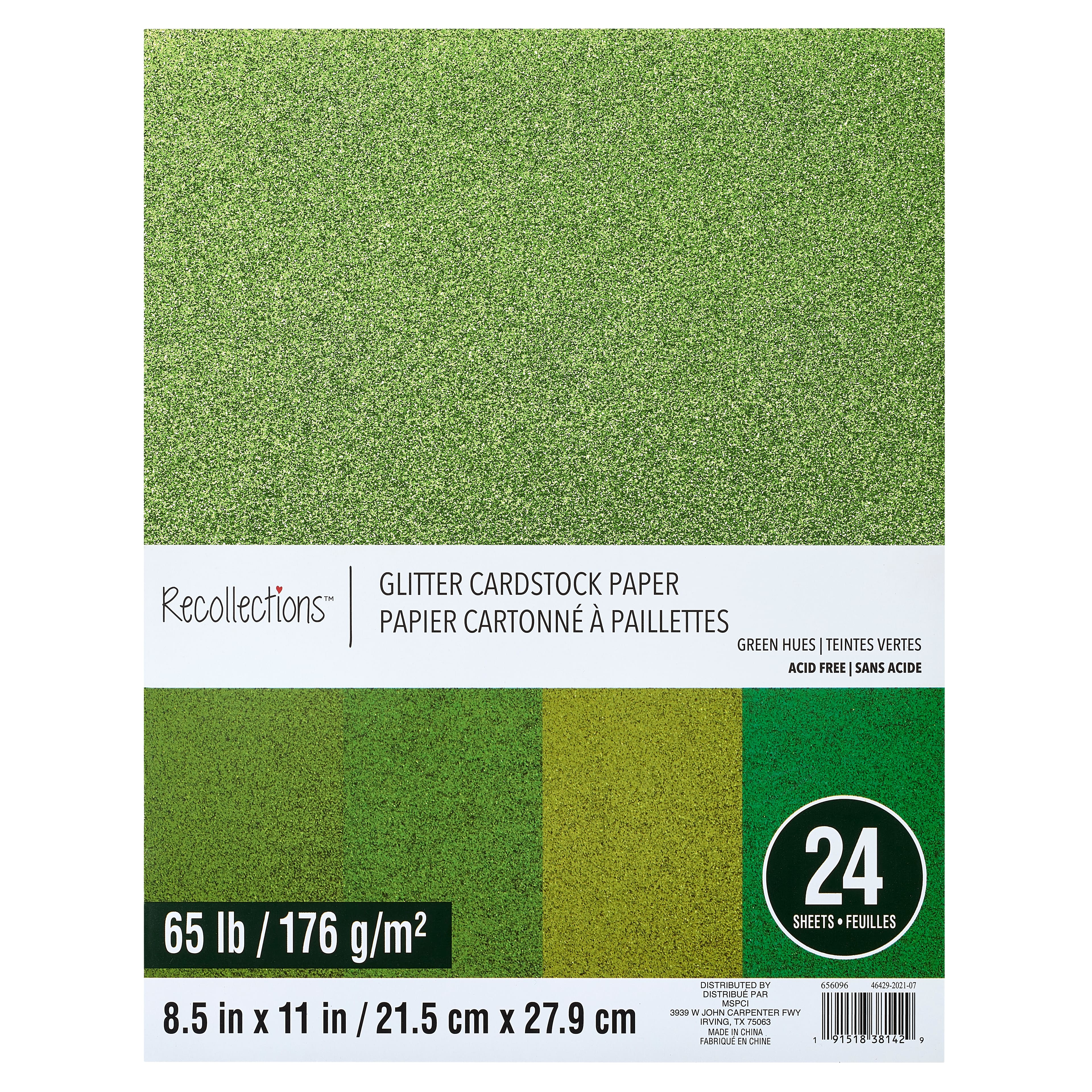 Uxcell Shimmer Cardstock Paper 50 Sheets, 8x11.5 Inch 92 Lb/250gsm, Green 
