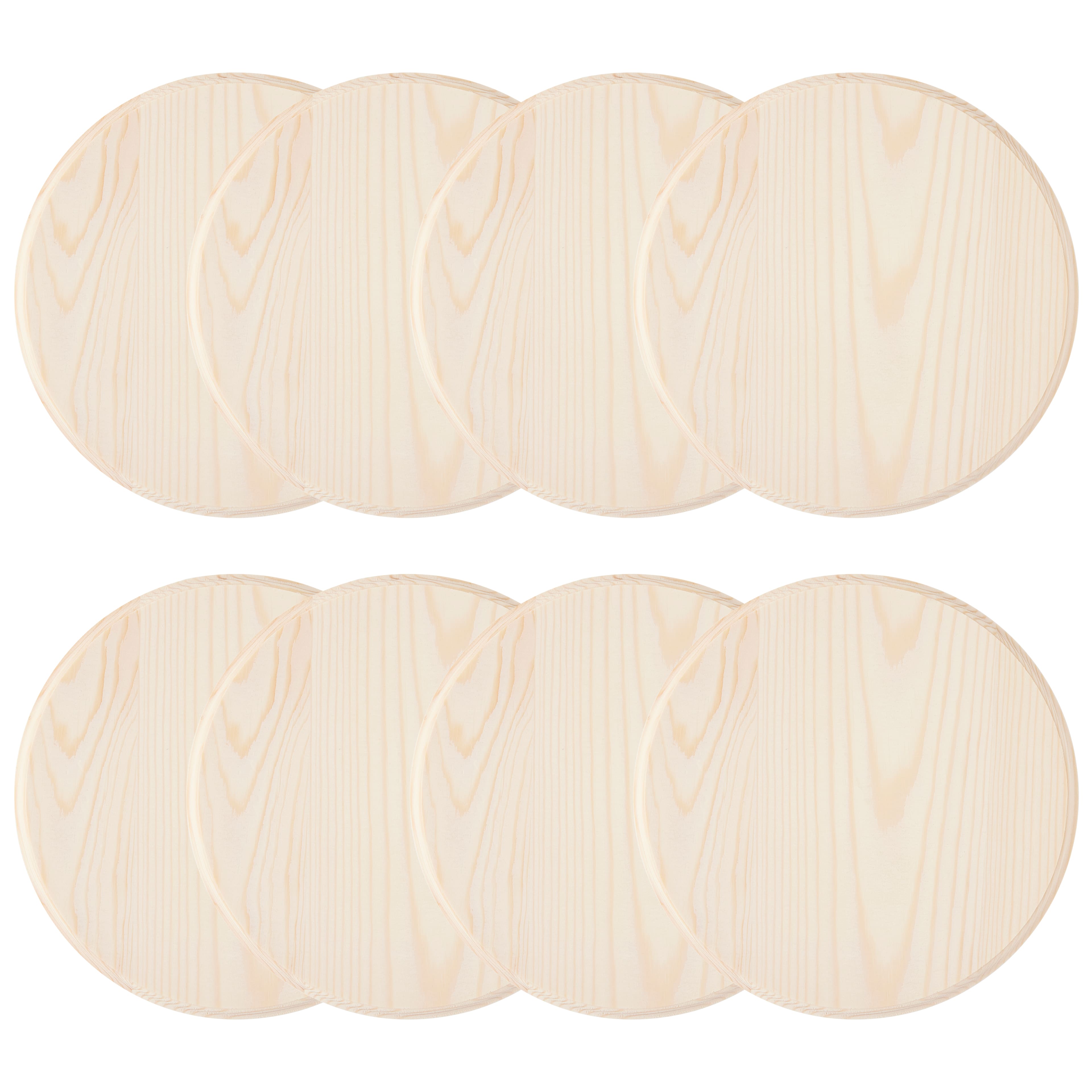 8 Pack: 8&#x22; Pine Circle Plaque by Make Market&#xAE;