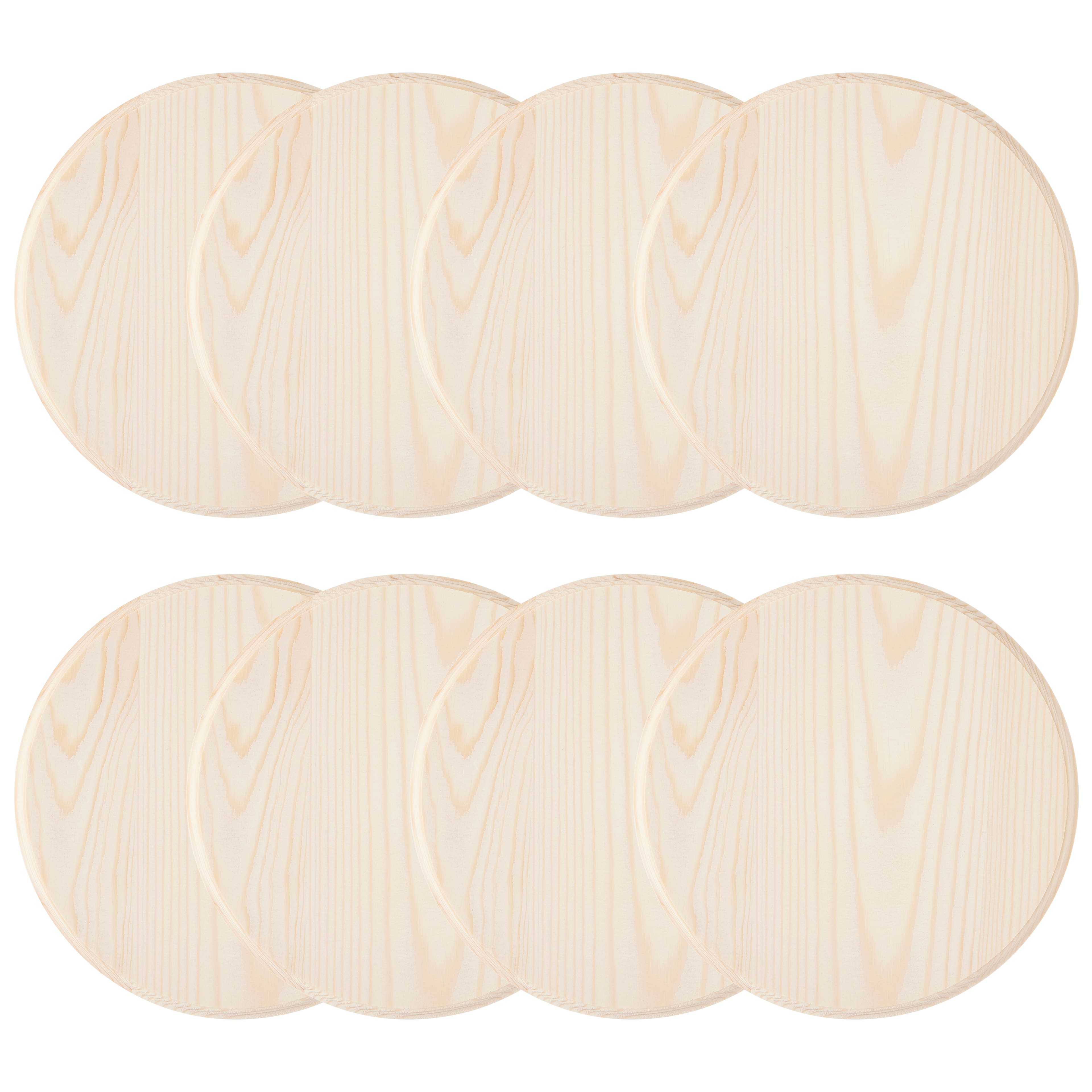 8 Pack: 8" Pine Circle Plaque by Make Market®