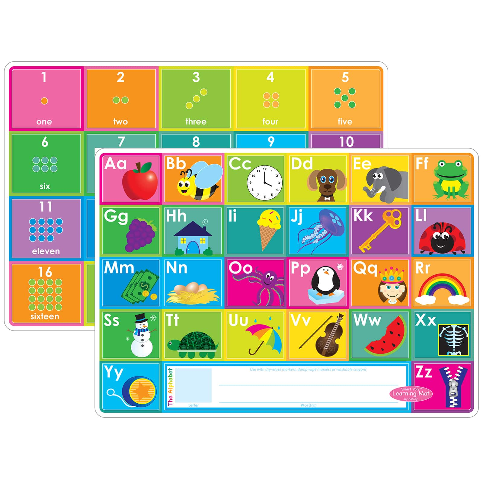 Buy the Smart Poly™ ABC & Numbers Learning Mats, 10ct. at Michaels.com