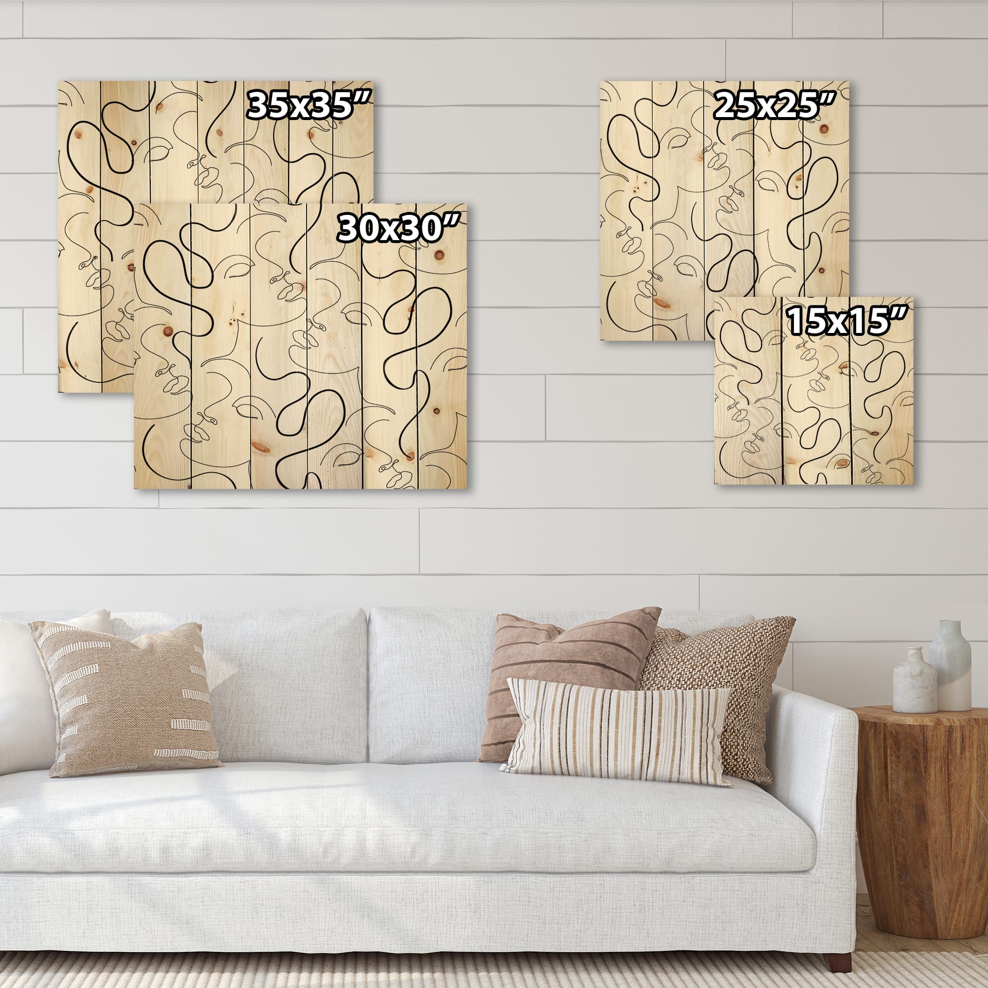 Designart - Monochrome One Line Drawing Portraits