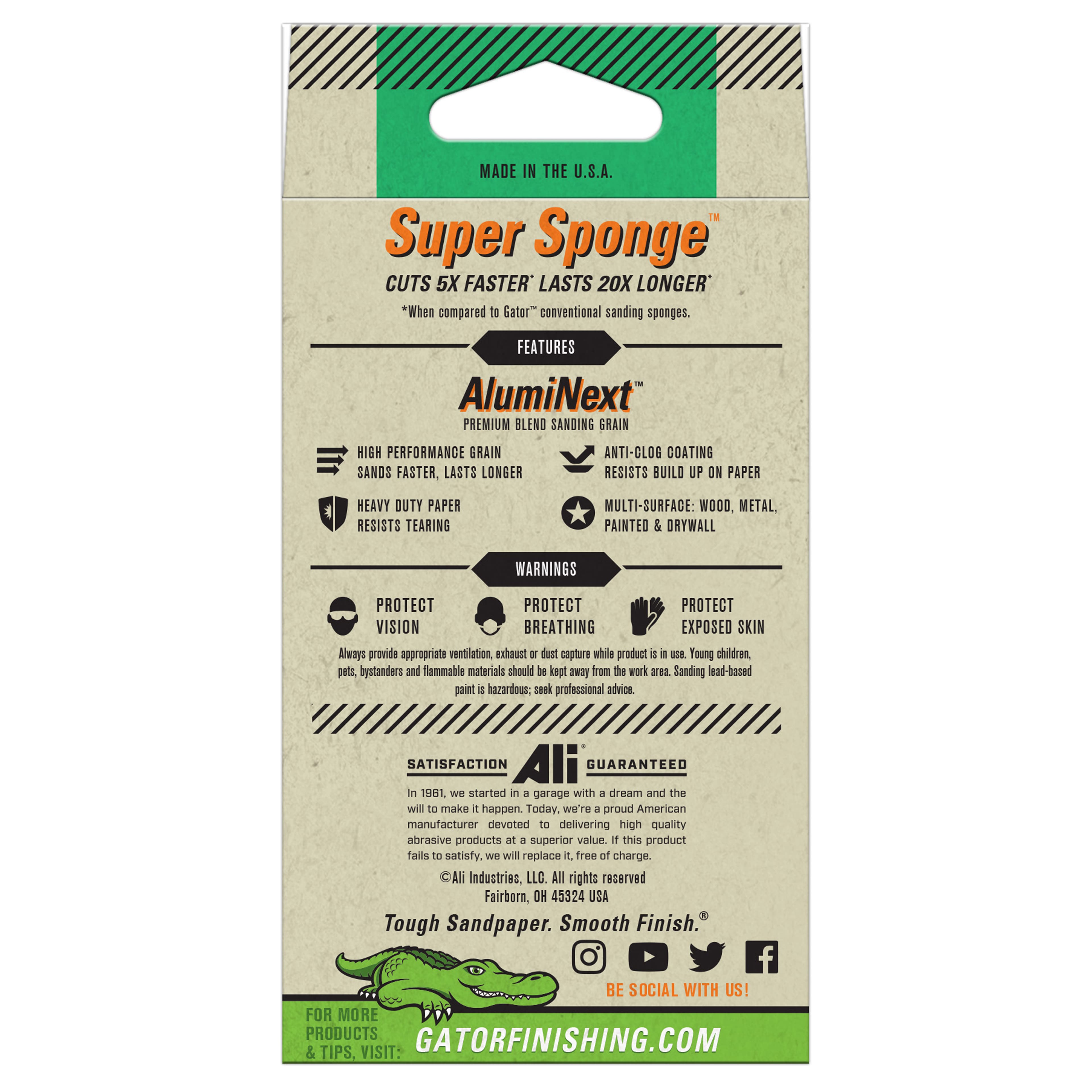 Gator&#xAE; Super Sponge&#x2122; Medium 80 Grit Sanding Sponge