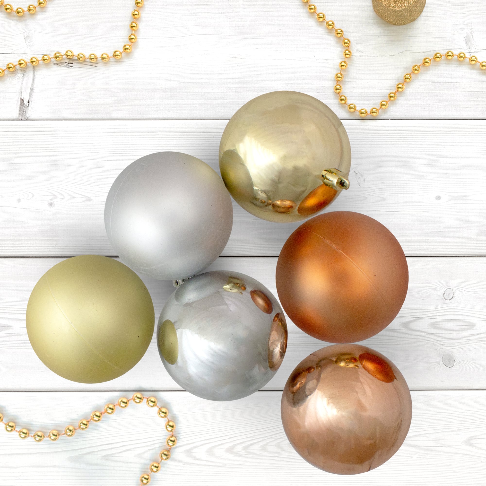 32ct. 3.5&#x22; Silver &#x26; Gold Shatterproof 2-Finish Christmas Ball Ornaments