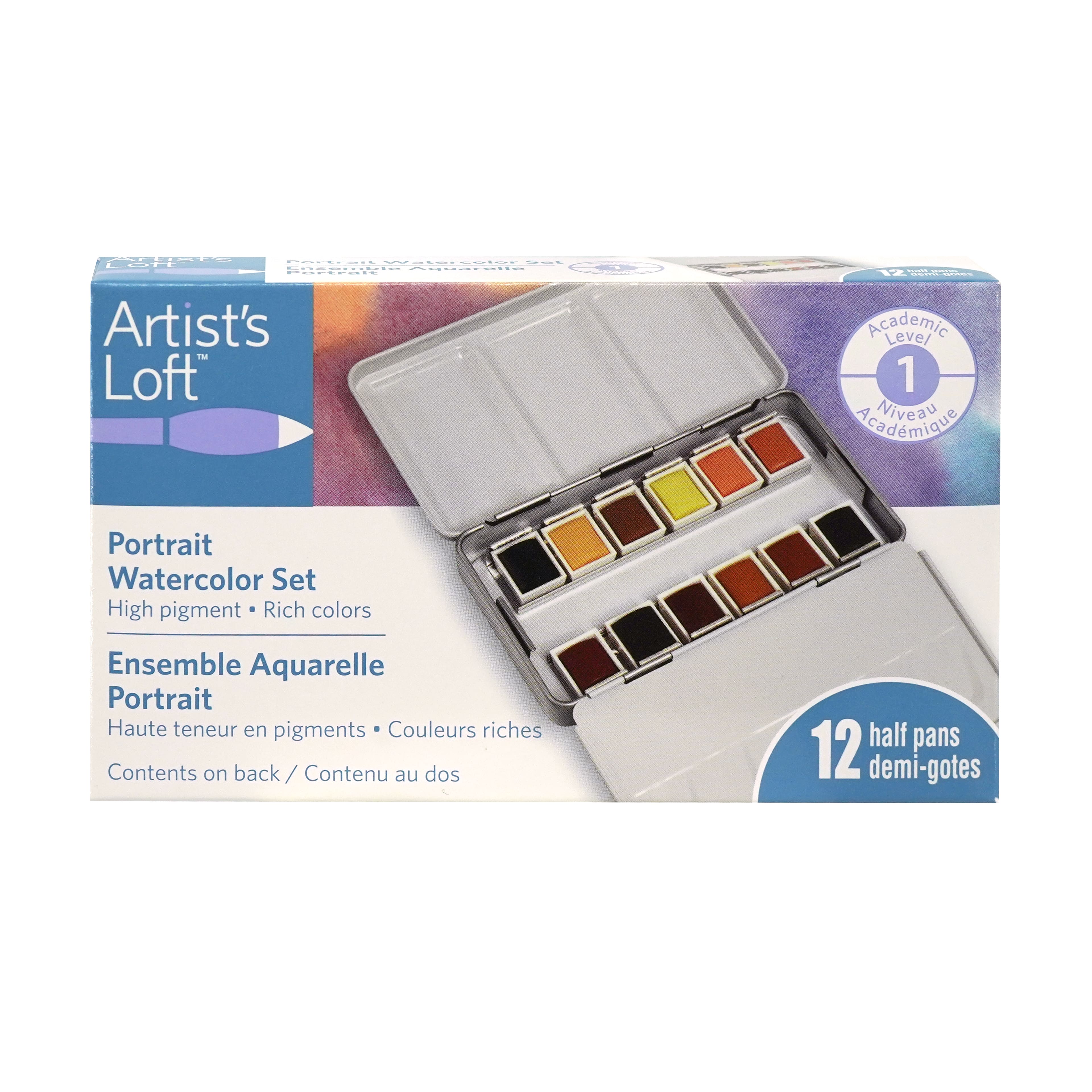 6 Pack: 12 Half Pans Portrait Watercolor Set by Artist's Loft™