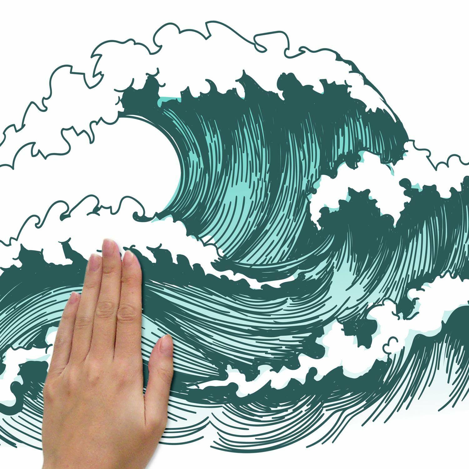 RoomMates Great Wave Peel &#x26; Stick Giant Wall Decals