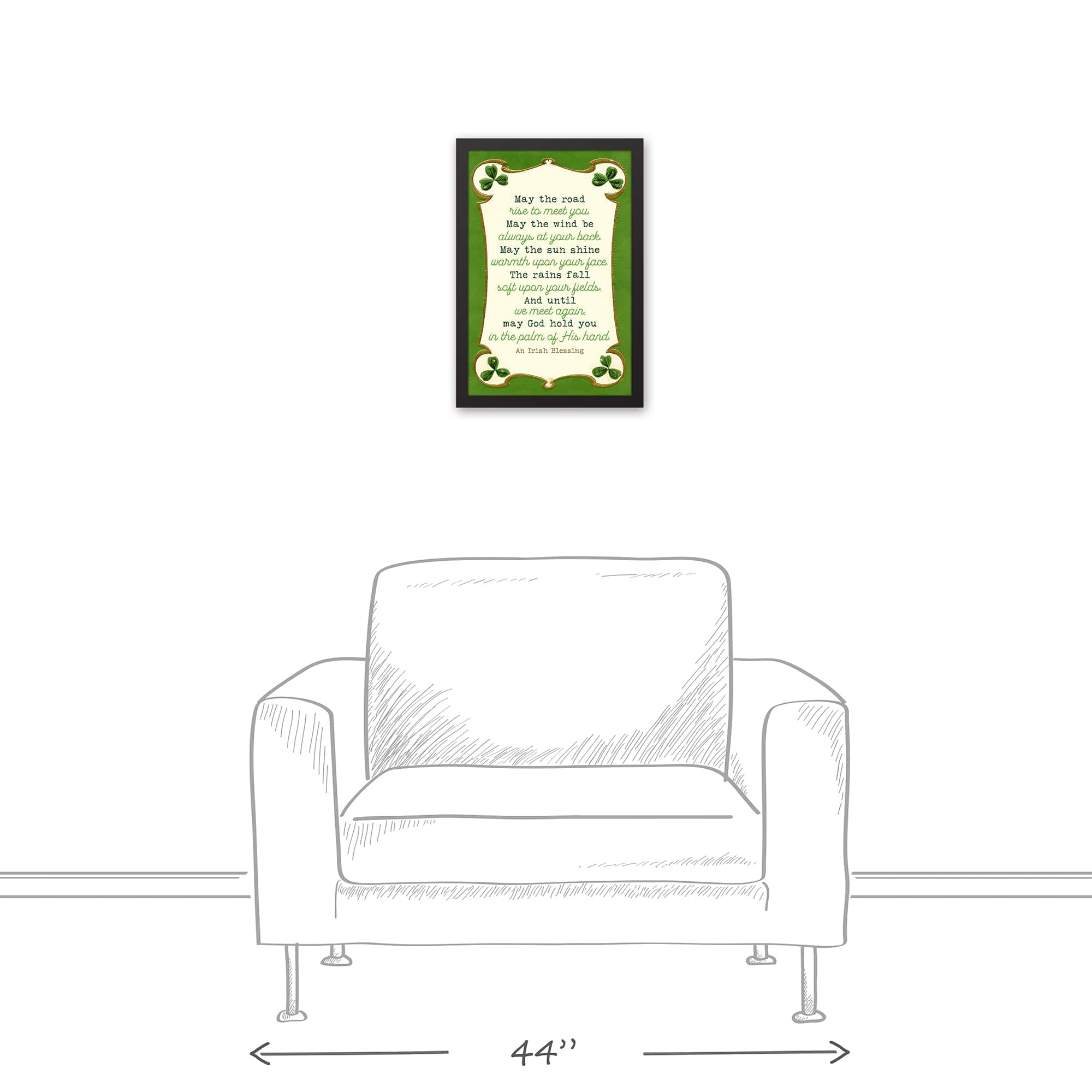 Bordered Irish Blessing Black Framed Canvas