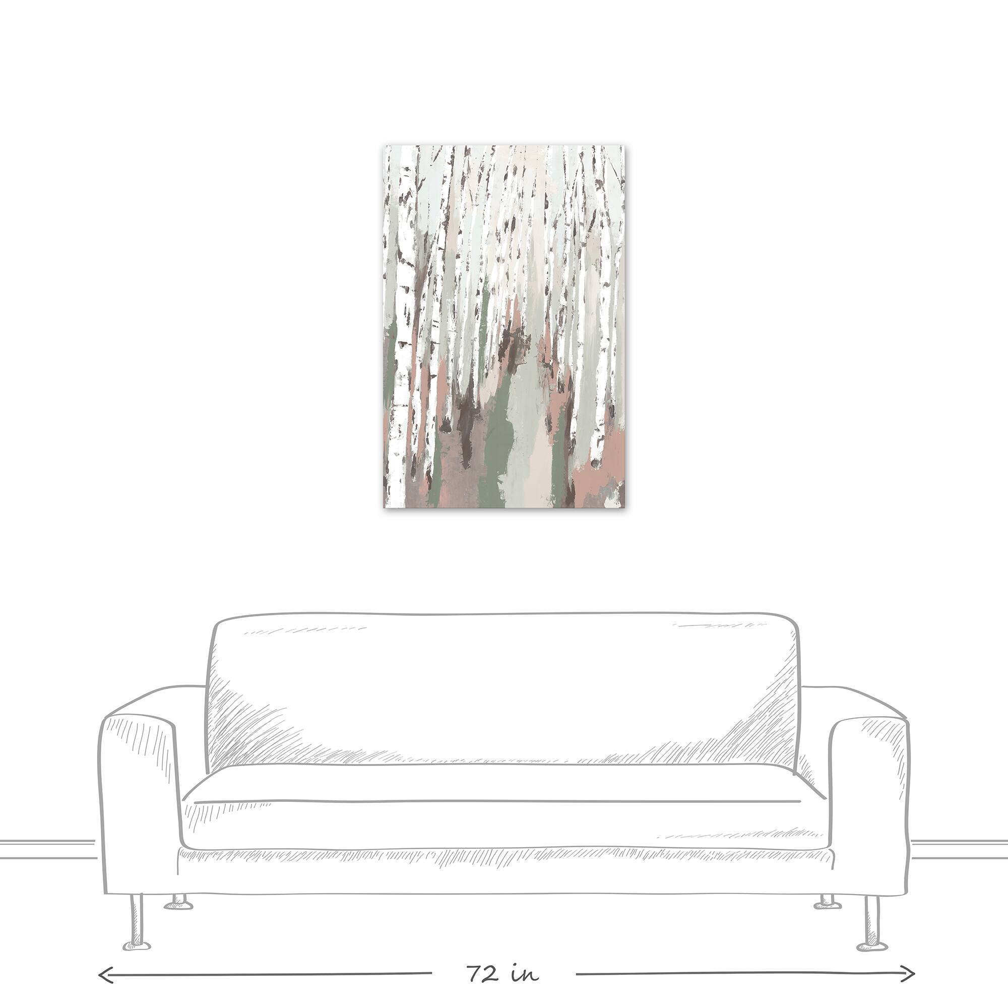 Sage Neutral Birch Trees 24&#x22; x 36&#x22; Canvas Wall Art