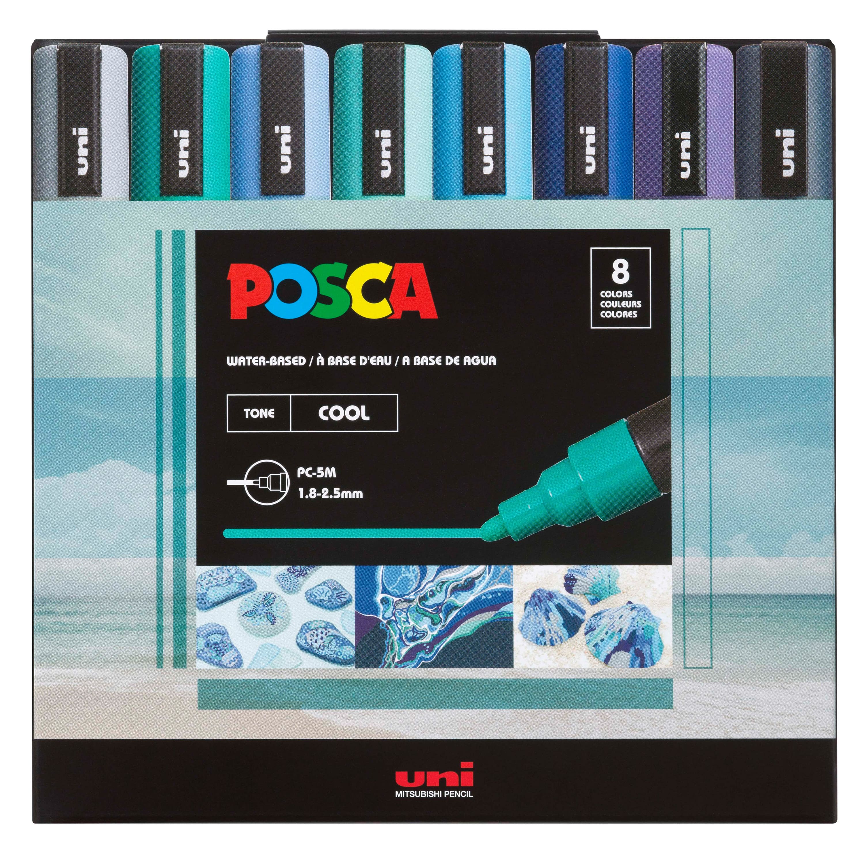 POSCA PC-5M Cool Tones Paint Marker Set