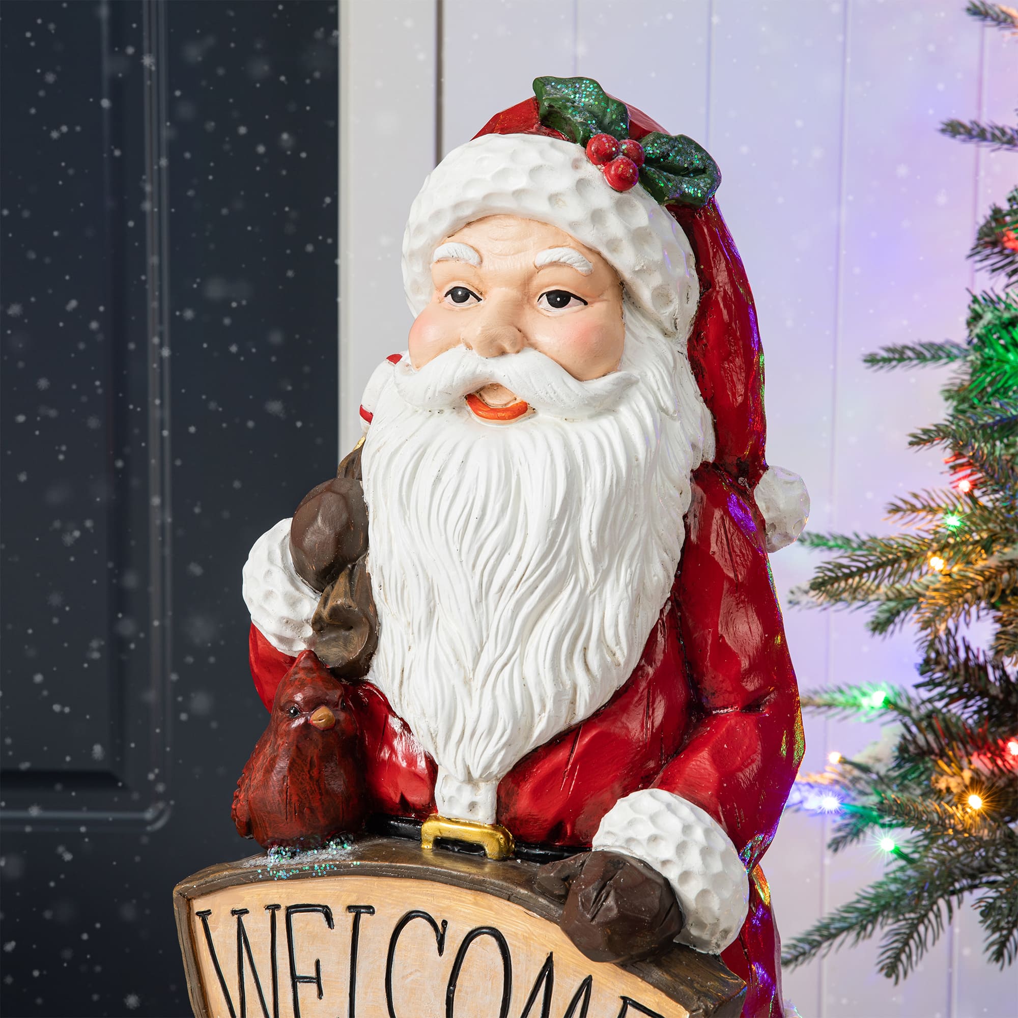 Glitzhome&#xAE; 28&#x22; Christmas Santa Porch D&#xE9;cor