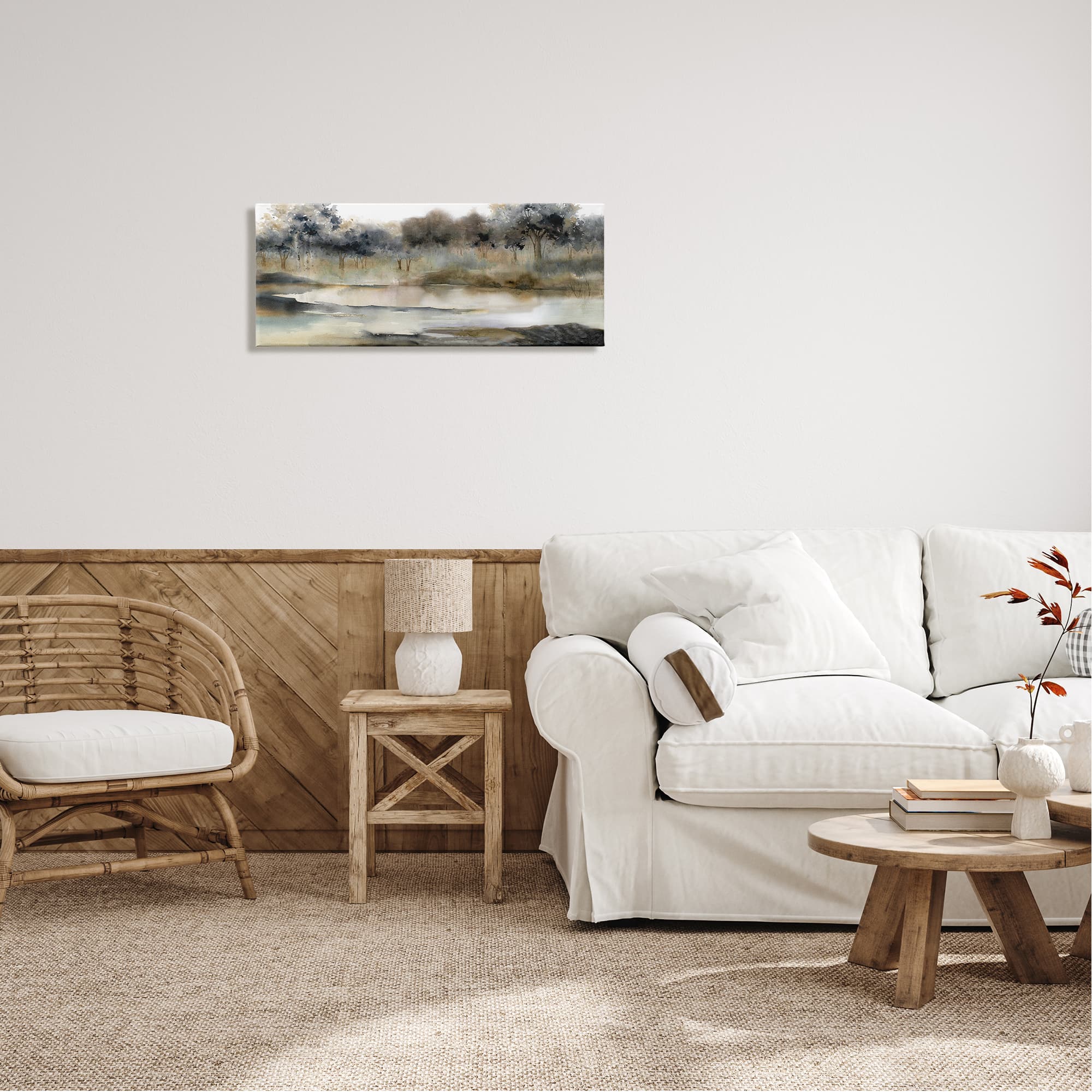 Stupell Industries Trees By Lakeside Landscape Canvas Wall Art