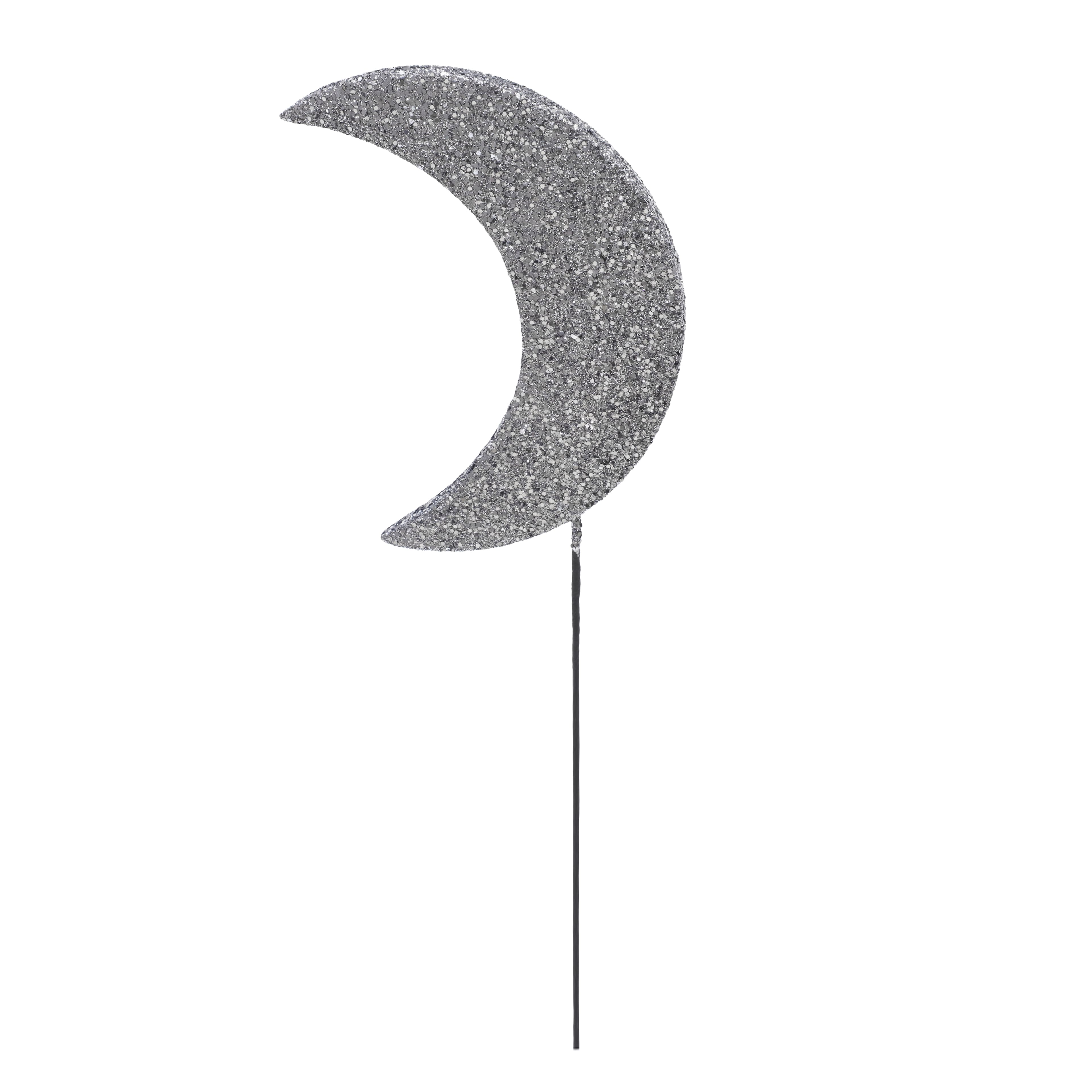 10.5&#x22; Silver Glitter Moon Pick by Ashland&#xAE;
