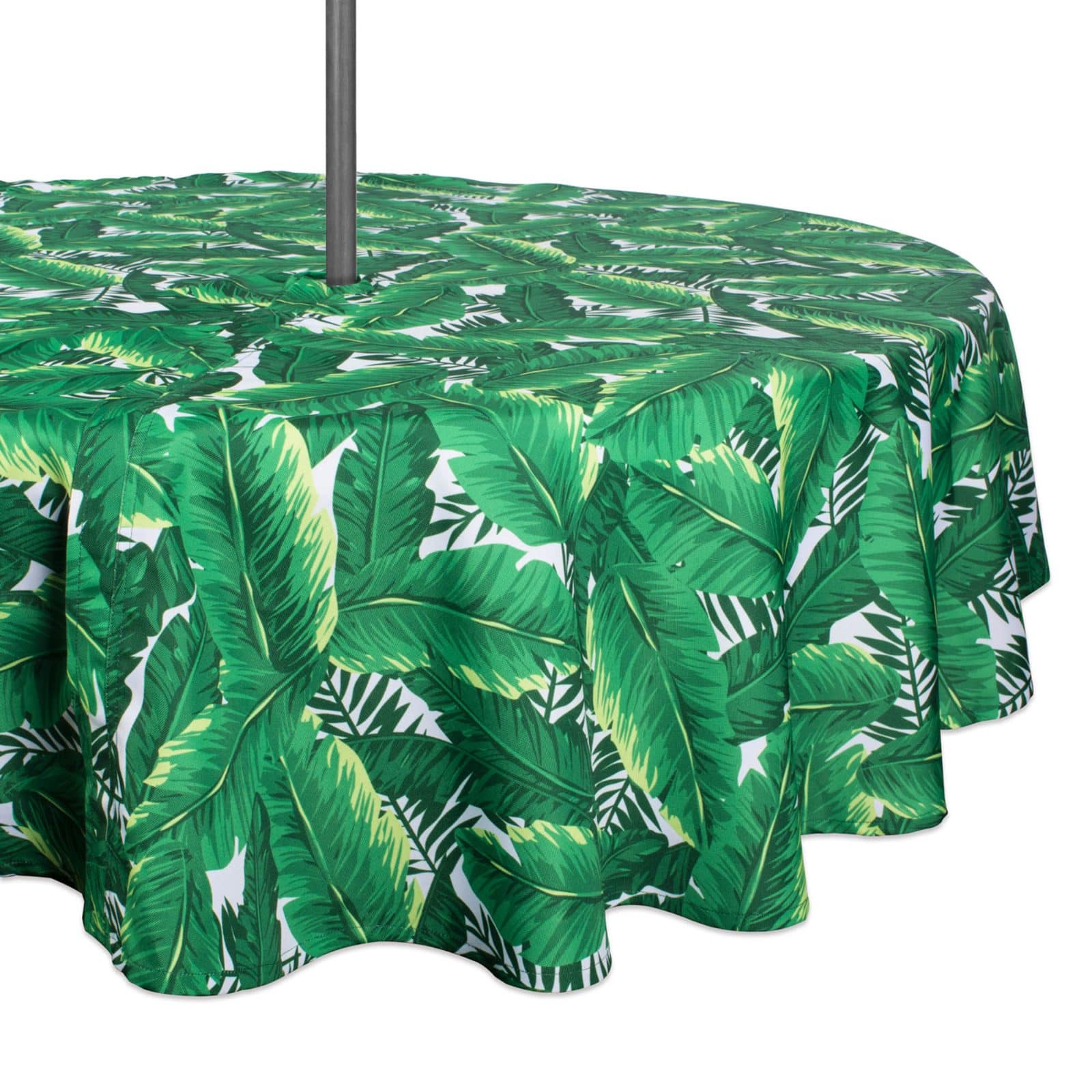 DII&#xAE; 52&#x22; Round Banana Leaf Outdoor Tablecloth with Zipper